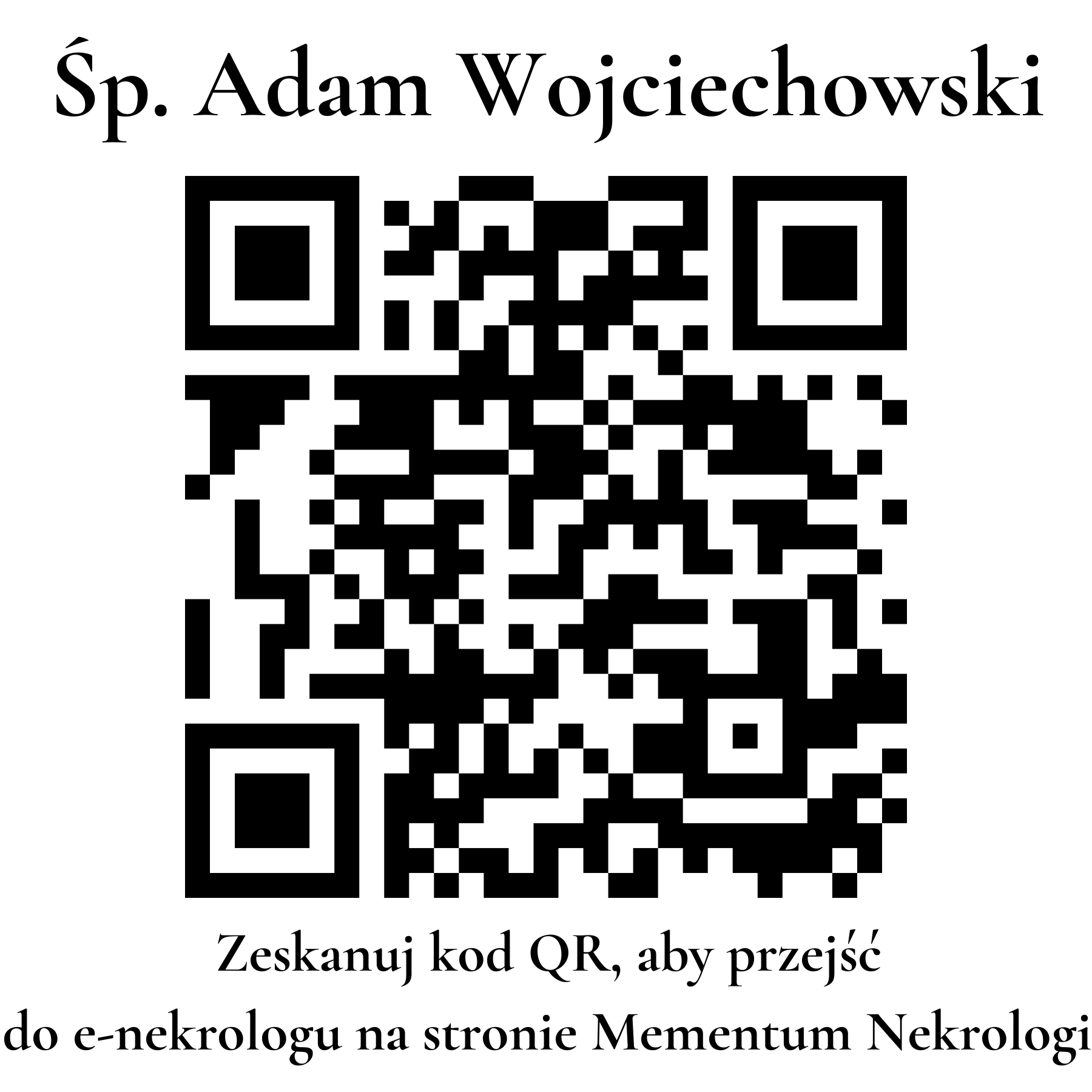 Kod QR do nekrologu Adam Wojciechowski