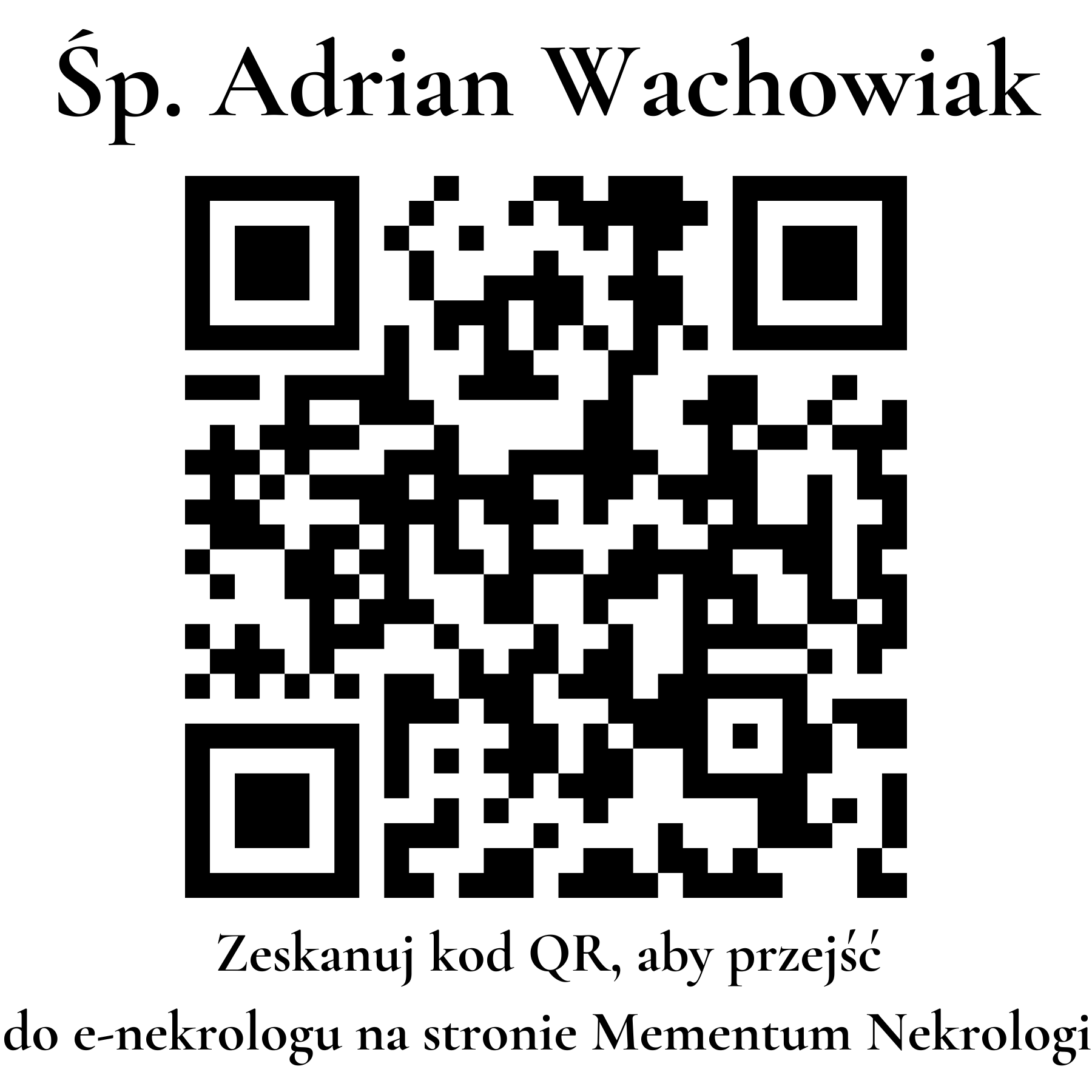 Kod QR do nekrologu Adrian Wachowiak