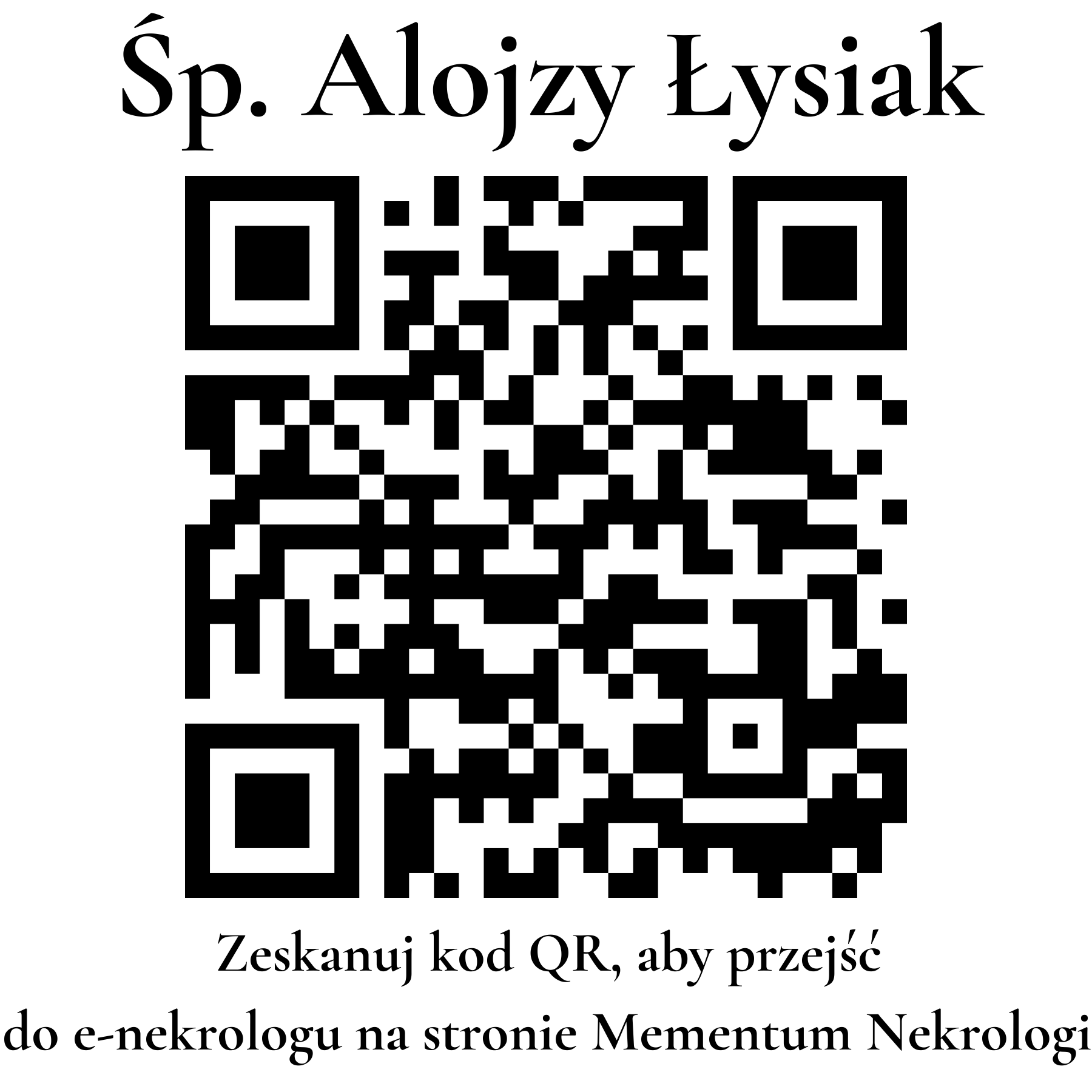 Kod QR do nekrologu Alojzy Łysiak