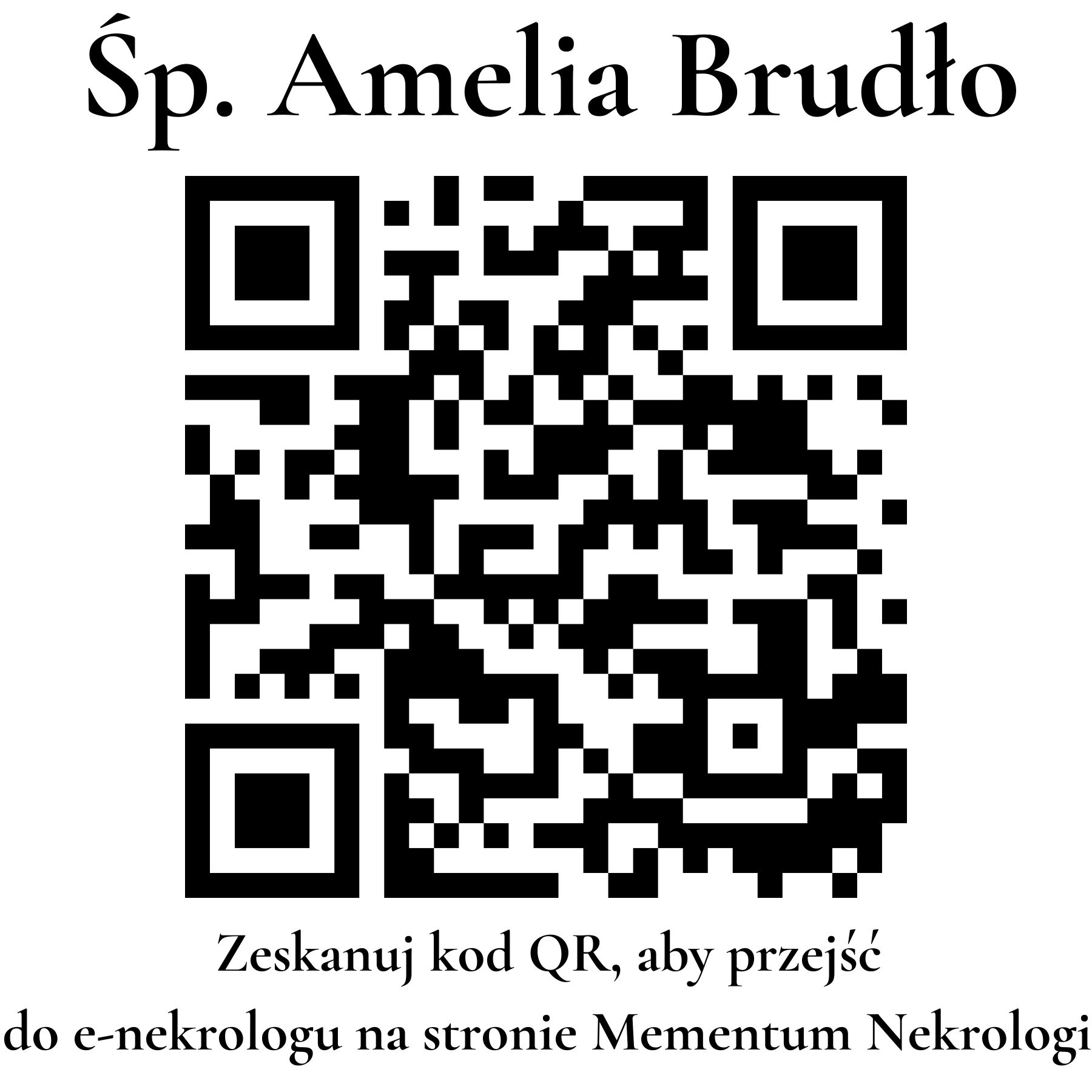 Kod QR do nekrologu Amelia Brudło