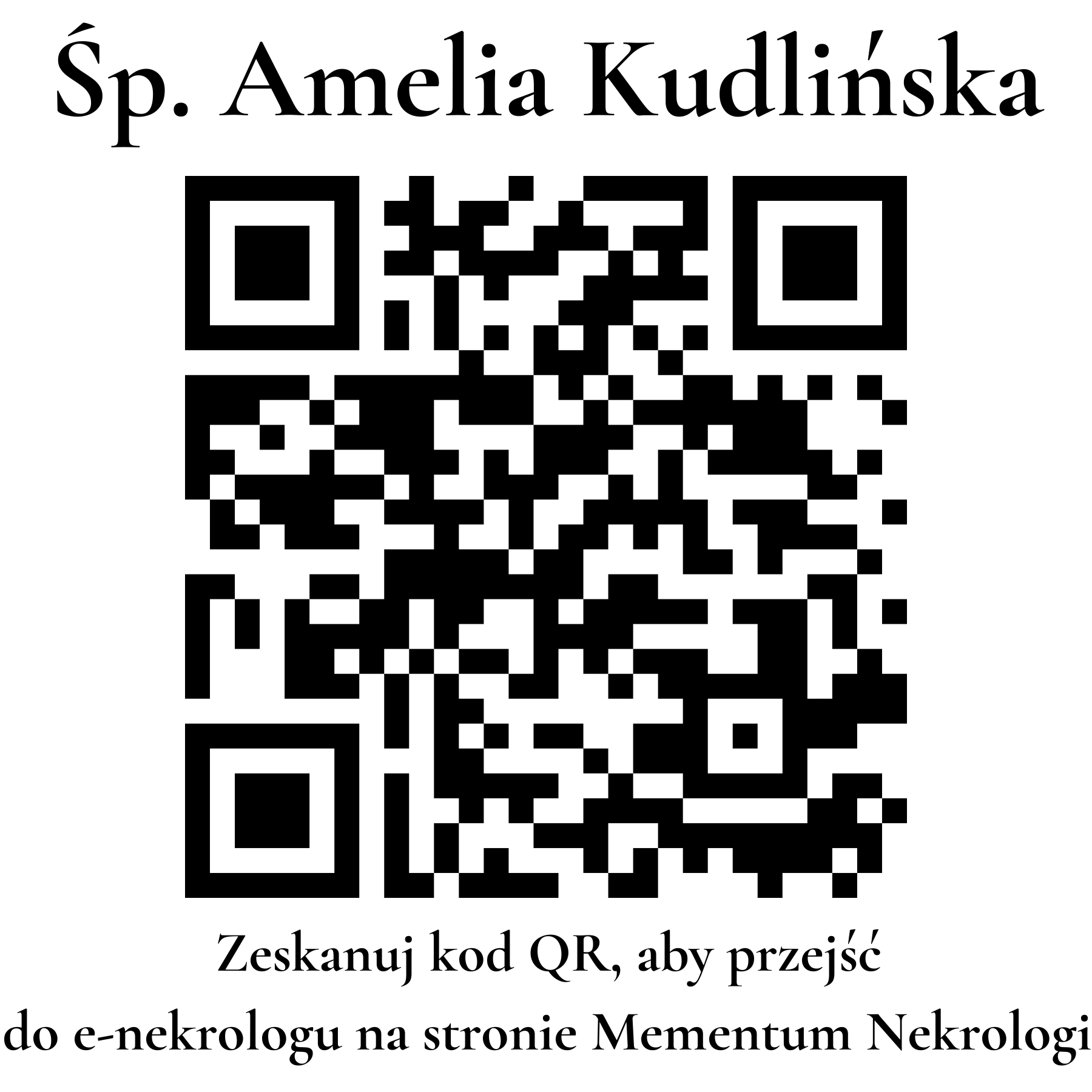 Kod QR do nekrologu Amelia Kudlińska