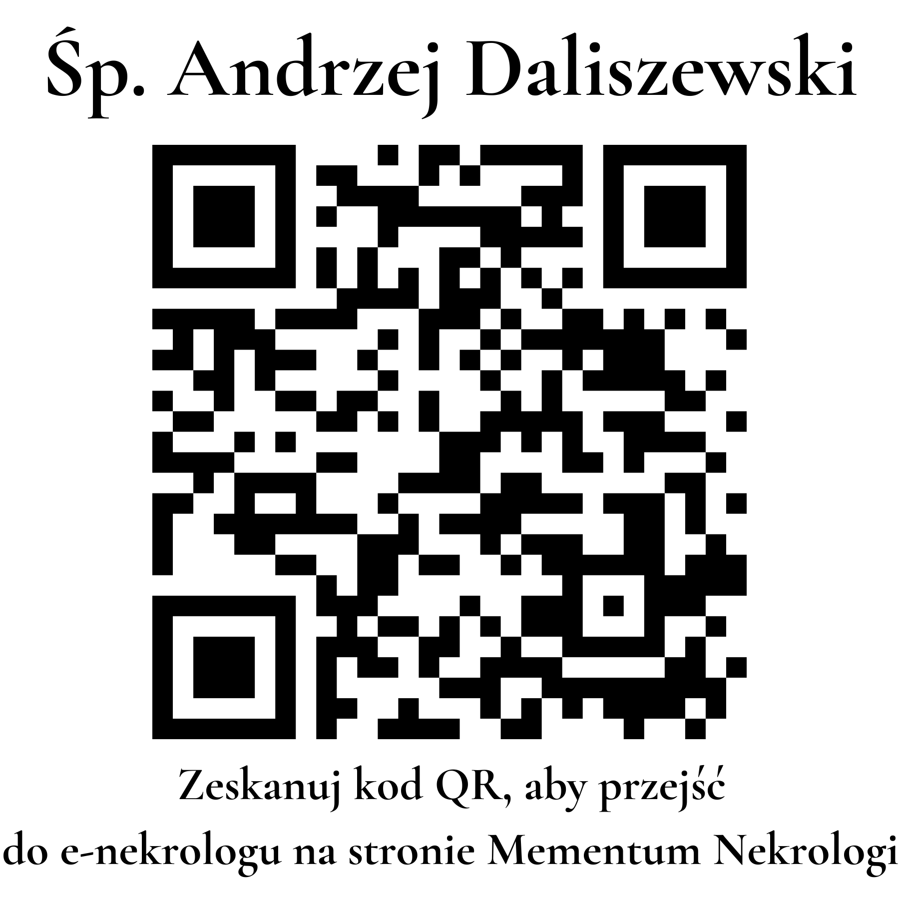 Kod QR do nekrologu Andrzej Daliszewski