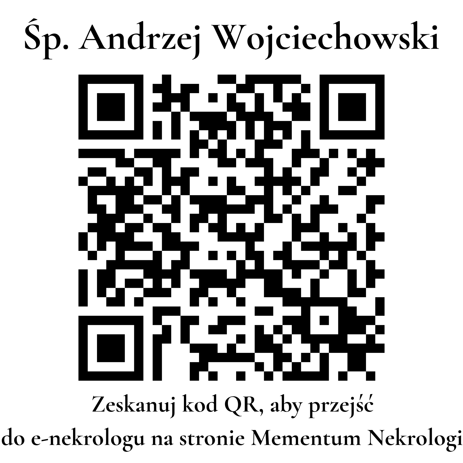 Kod QR do nekrologu Andrzej Wojciechowski