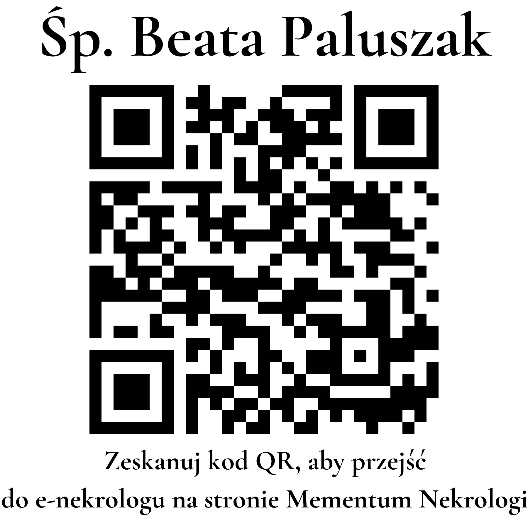 Kod QR do nekrologu Beata Paluszak