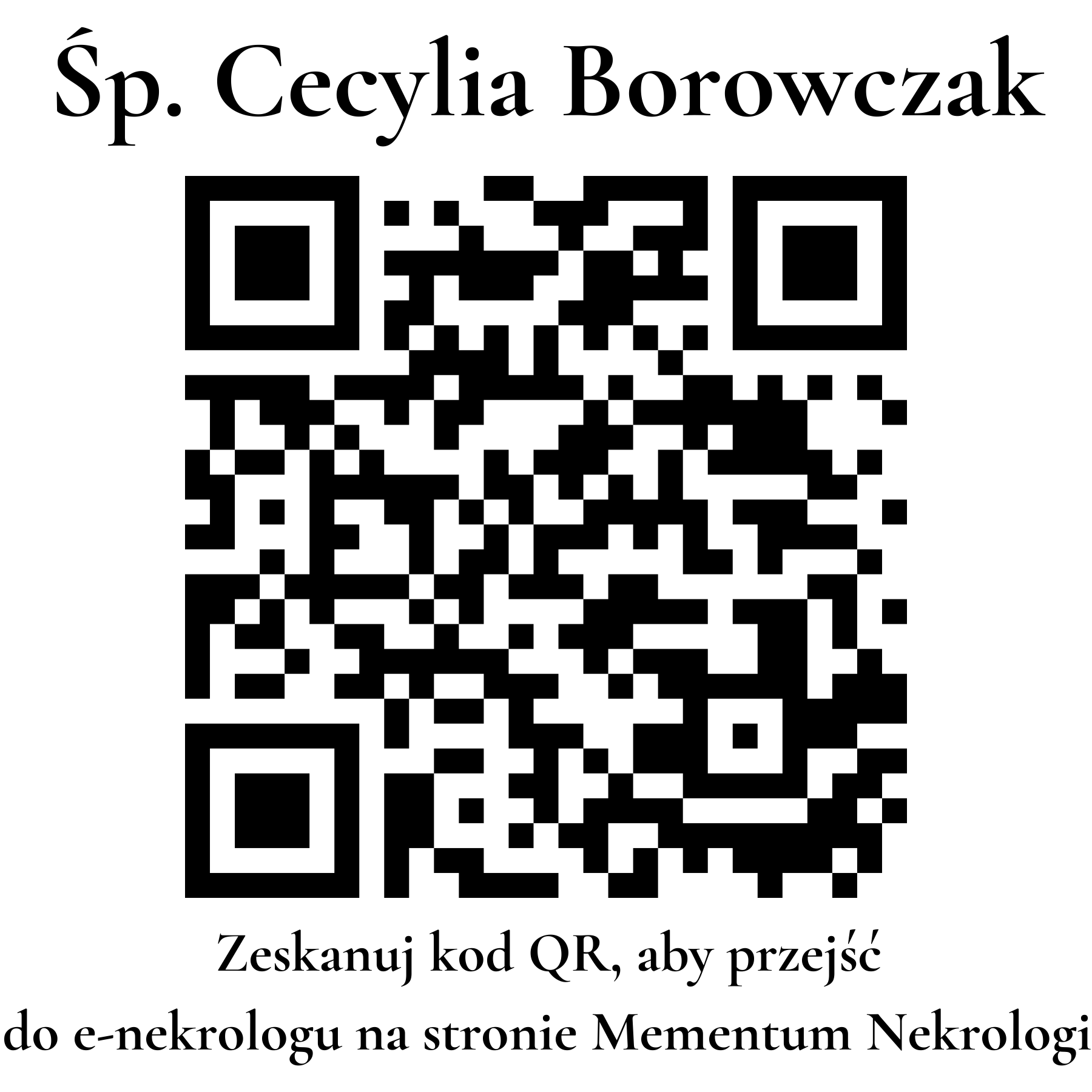 Kod QR do nekrologu Cecylia Borowczak