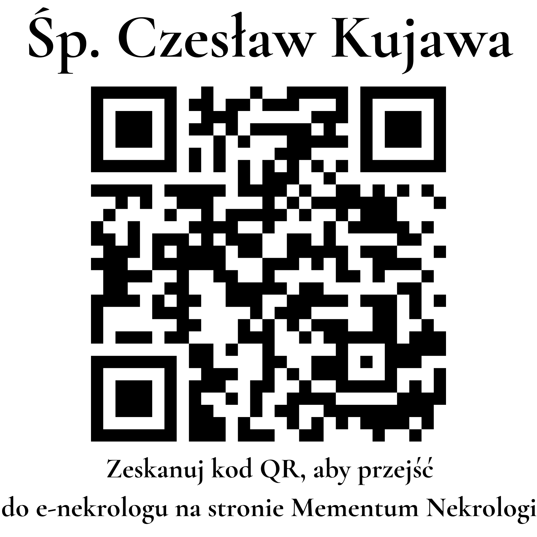 Kod QR do nekrologu Czesław Kujawa Kod QR do nekrologu Czesław Kujawa