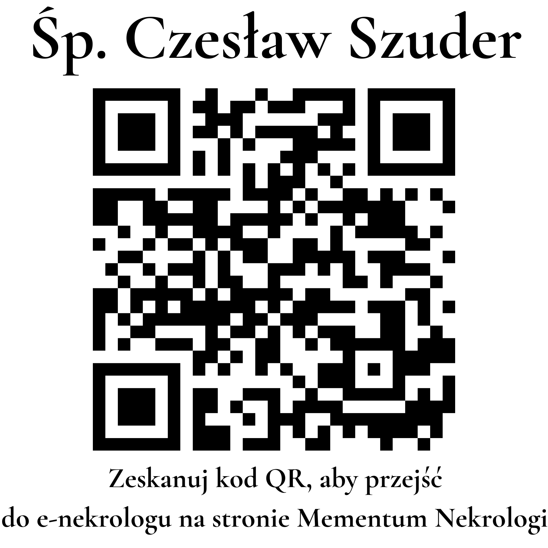 Kod QR do nekrologu Czesław Szuder