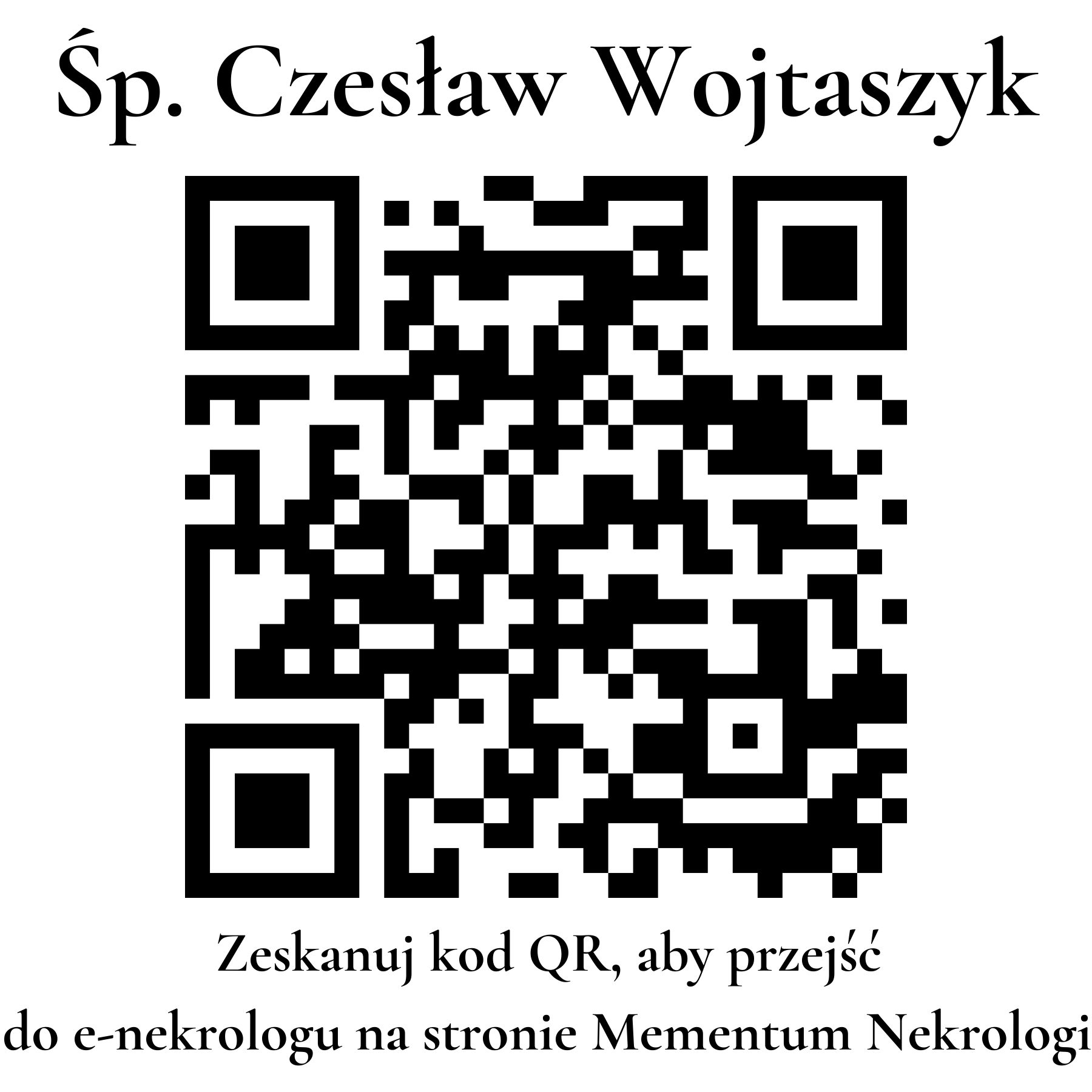 Kod QR do nekrologu Czesław Wojtaszyk