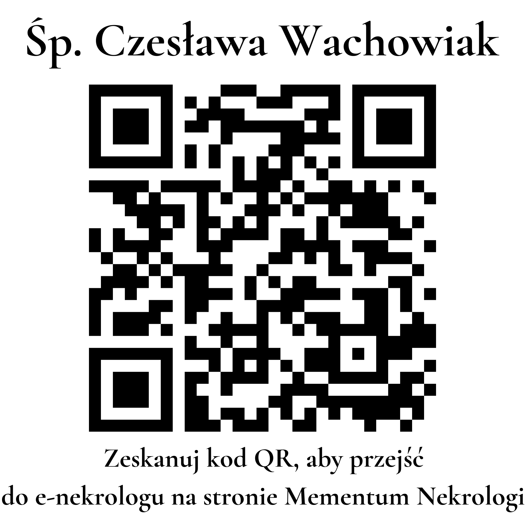 Kod QR do nekrologu Czesława Wachowiak