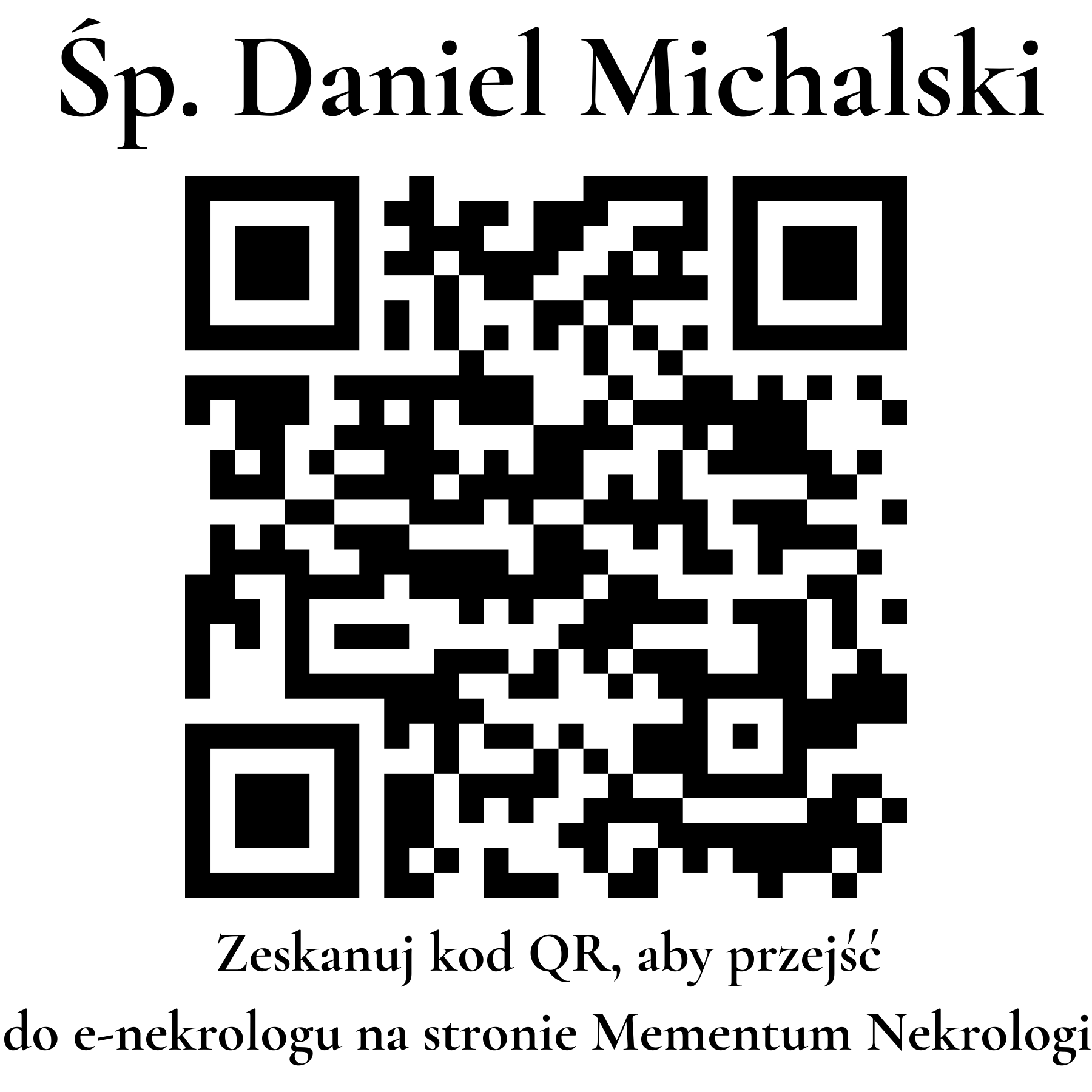Kod QR do nekrologu Daniel Michalski
