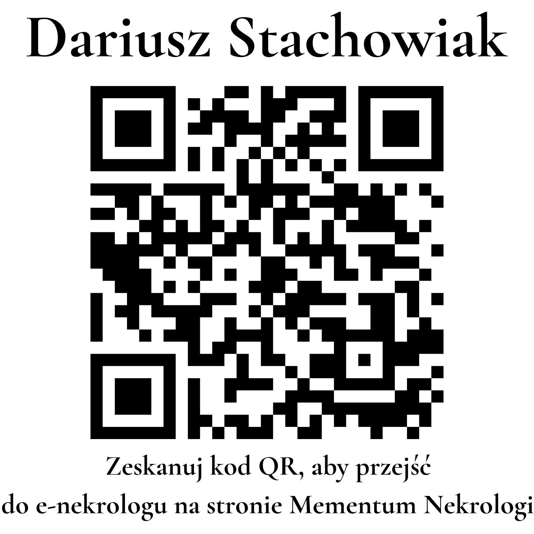 Kod QR do nekrologu Dariusz Stachowiak