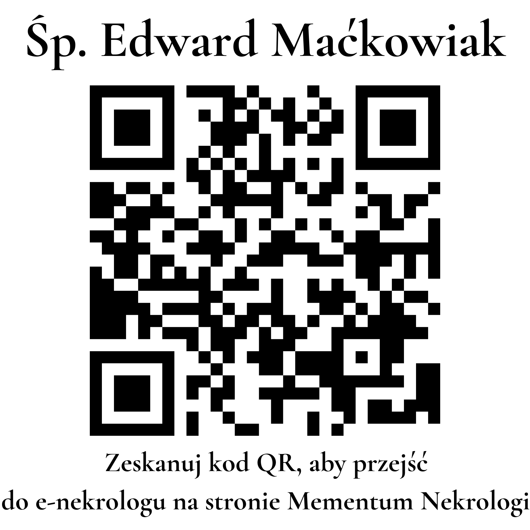 Kod QR do nekrologu Edward Maćkowiak