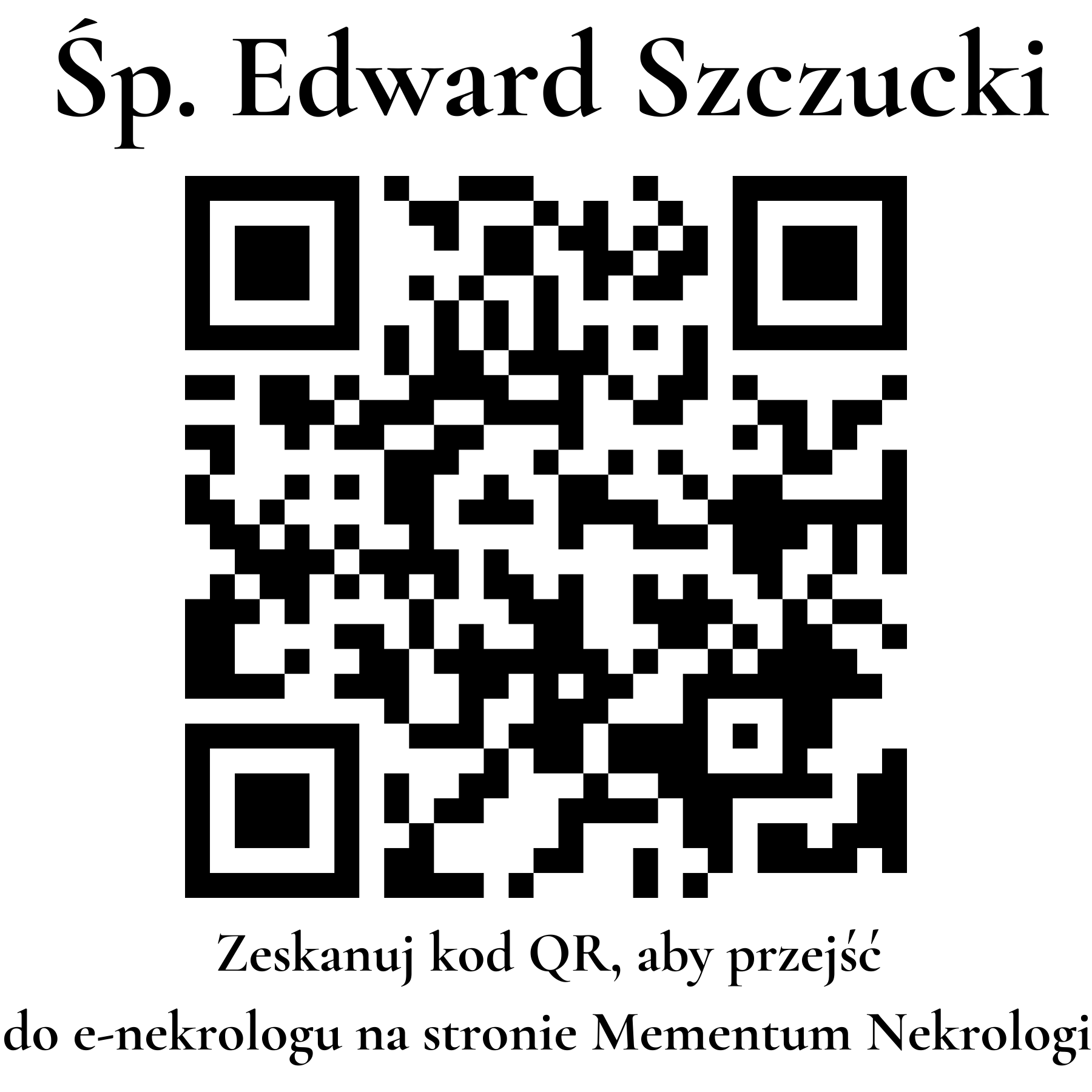 Kod QR do nekrologu Edward Szczucki