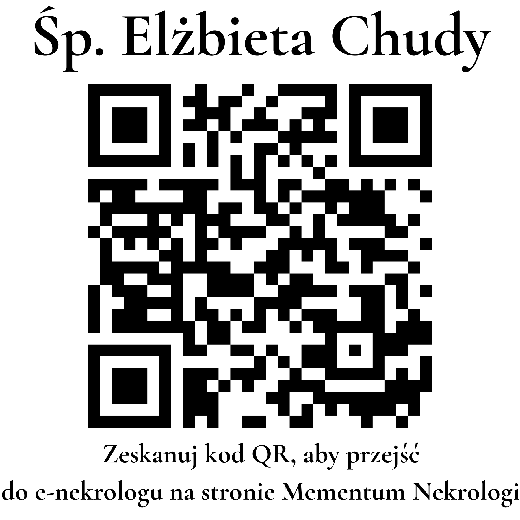 Kod QR do nekrologu Elżbieta Chudy