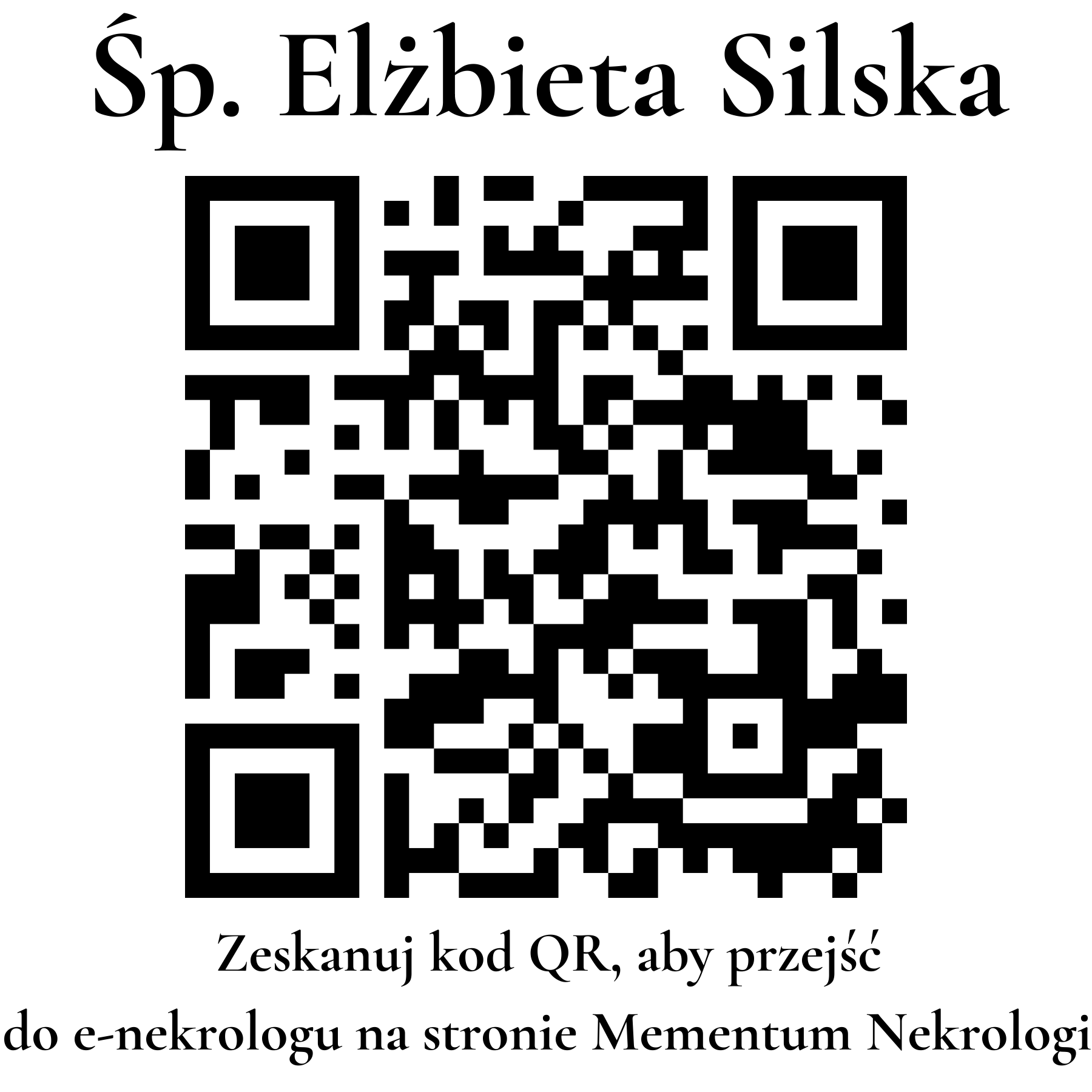 Kod QR do nekrologu Elżbieta Silska