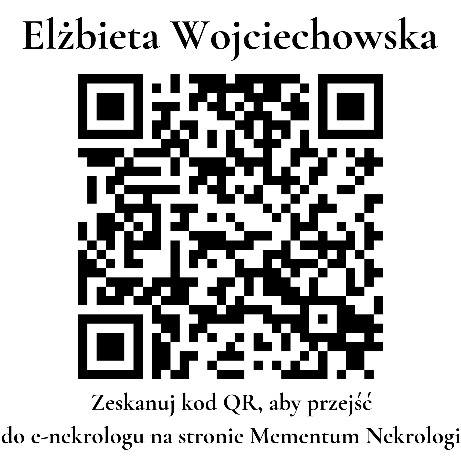 Kod QR do nekrologu Elżbieta Wojciechowska