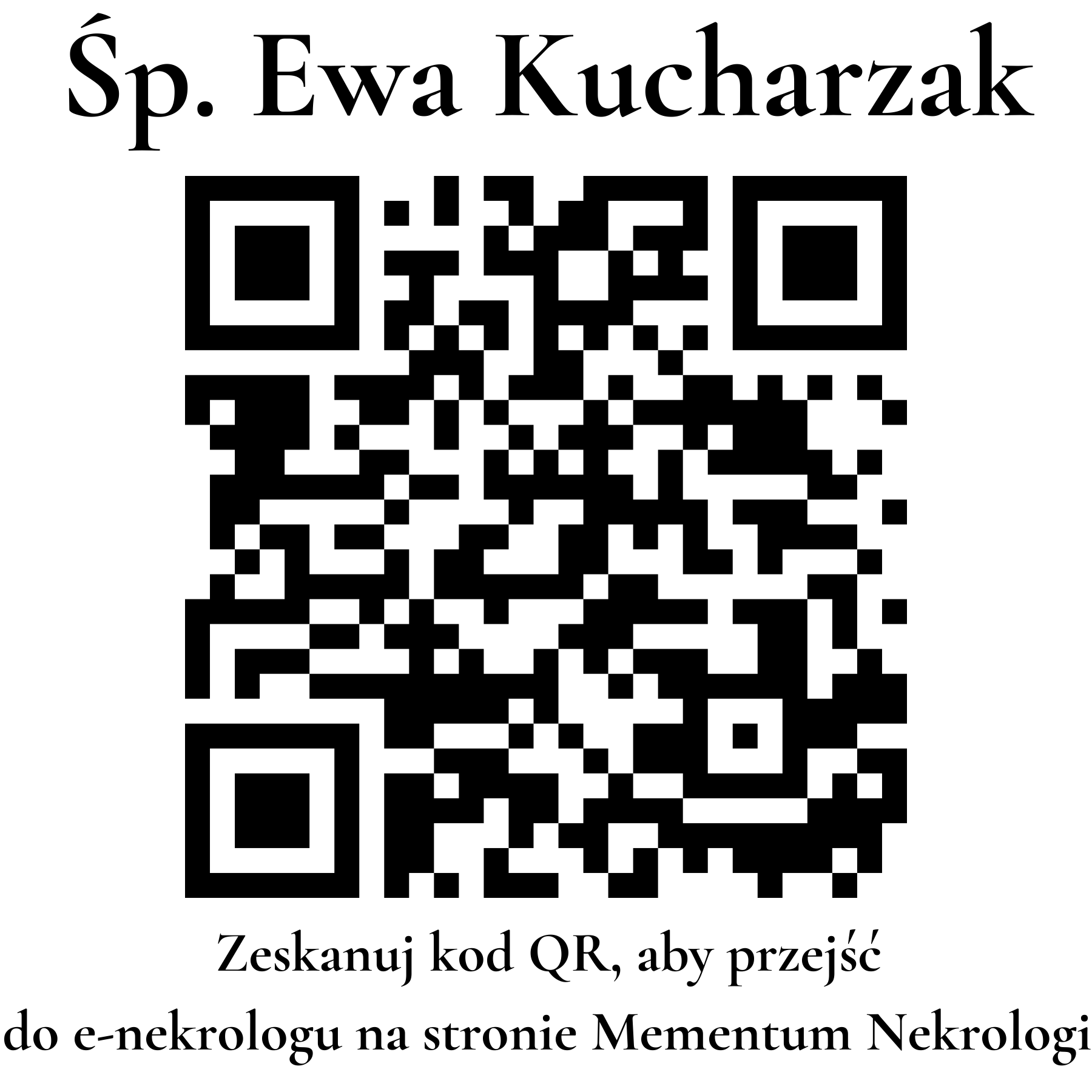 Kod QR do nekrologu Ewa Kucharzak Kod QR do nekrologu Ewa Kucharzak