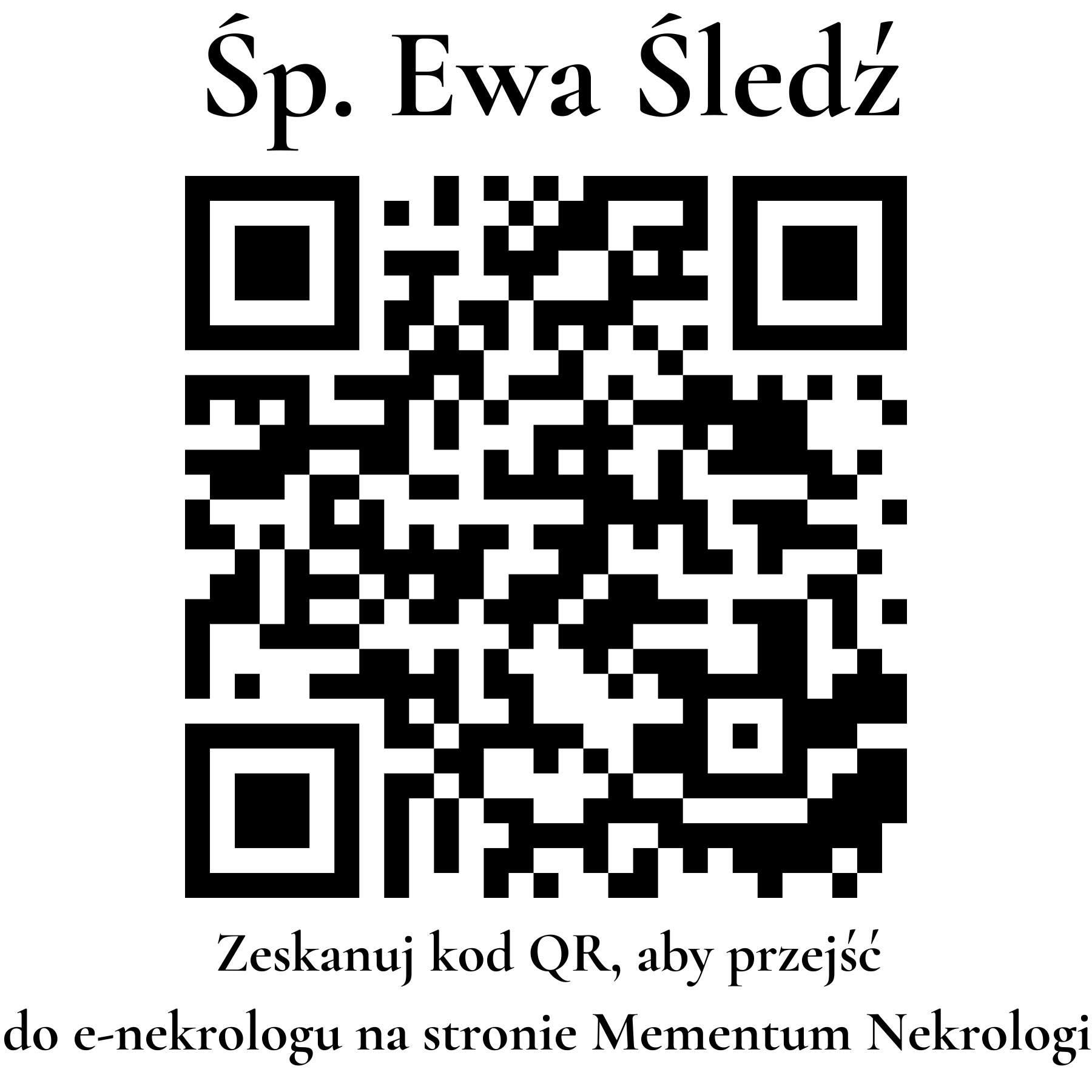 Kod QR do nekrologu Ewa Śledź