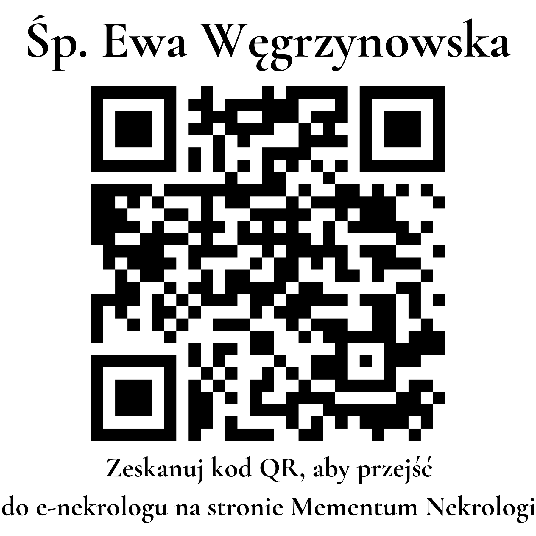 Kod QR do nekrologu Ewa Węgrzynowska