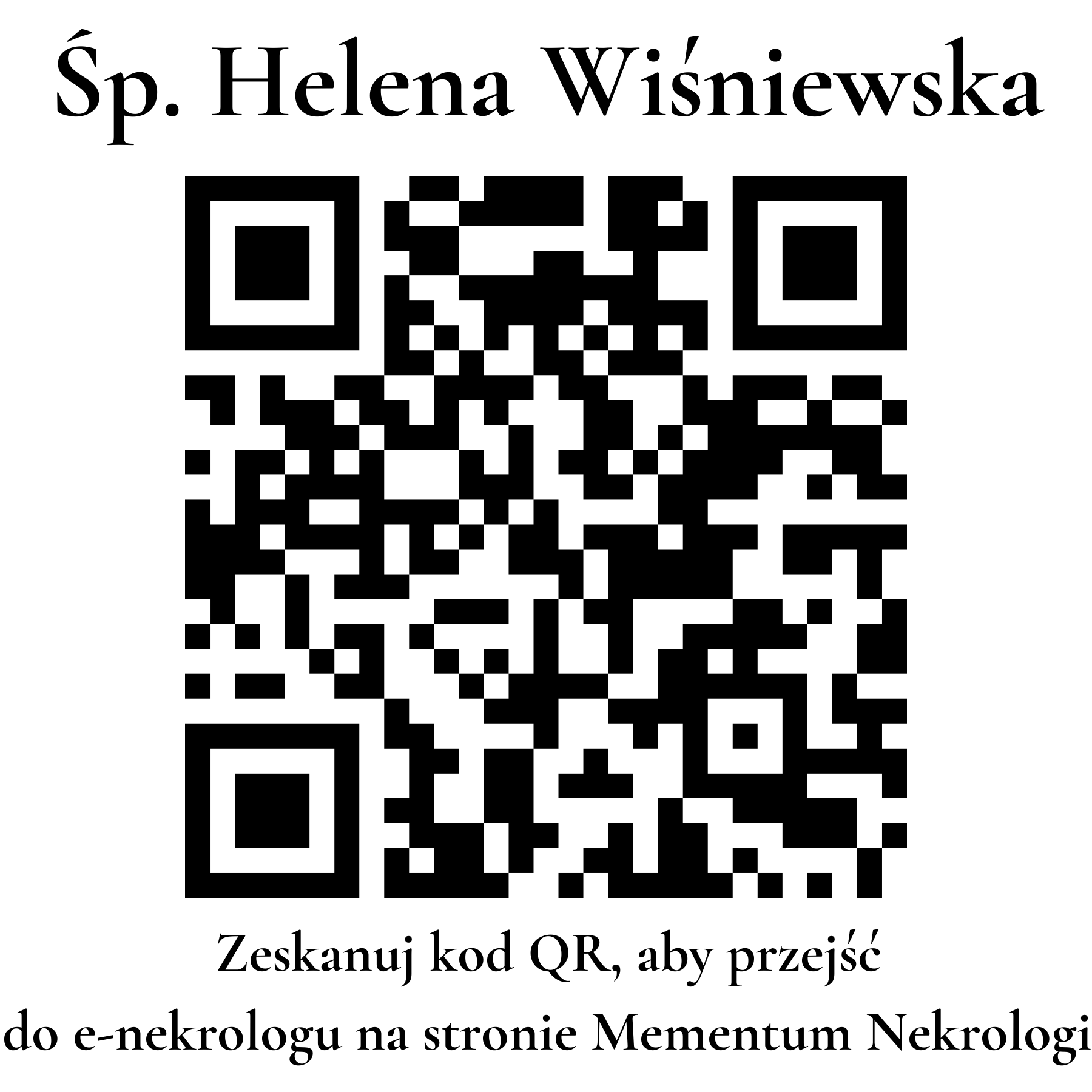 Kod QR do nekrologu Helena Wiśniewska Kod QR do nekrologu Helena Wiśniewska