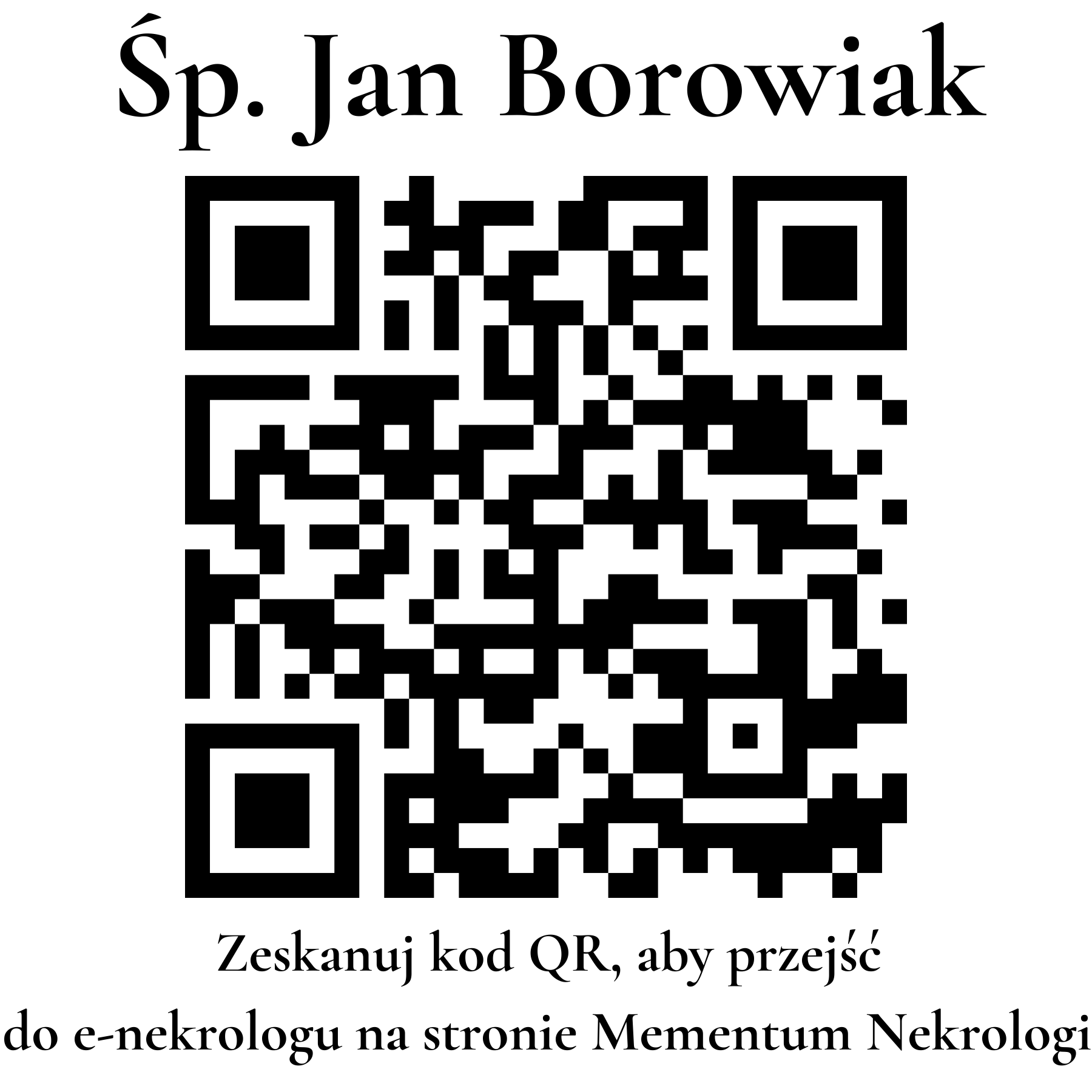 Kod QR do nekrologu Jan Borowiak