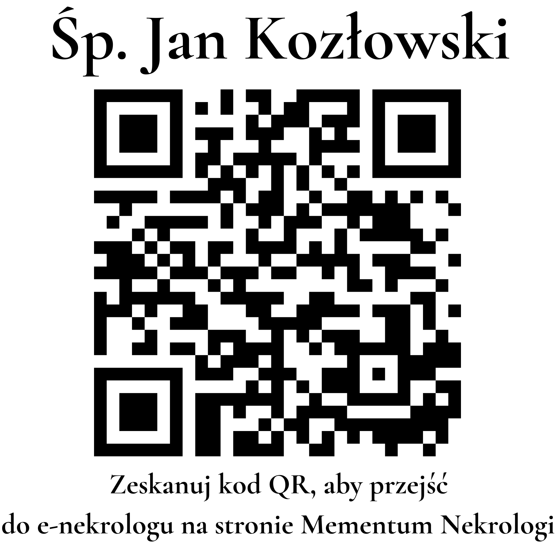 Kod QR do nekrologu Jan Kozłowski