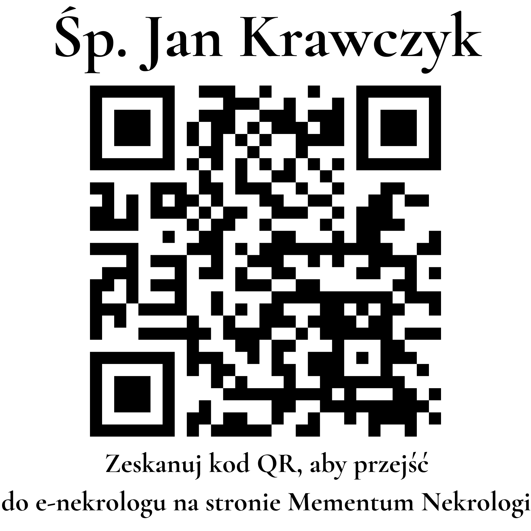 Kod QR do nekrologu Jan Krawczyk