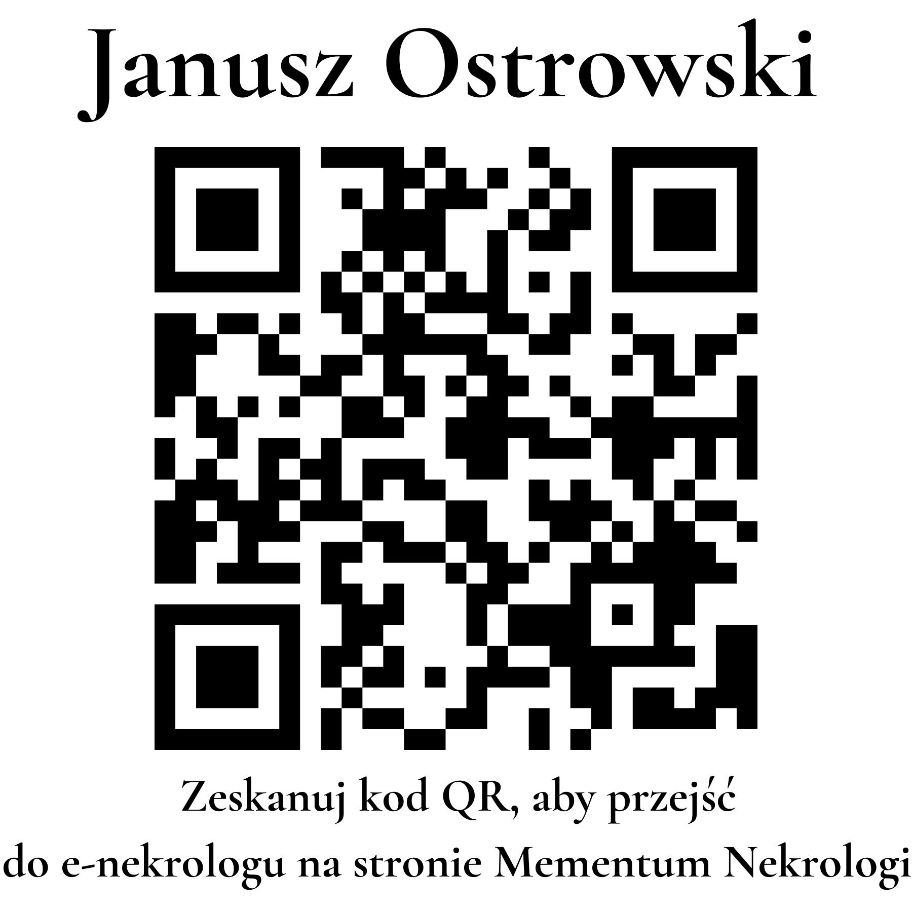 Kod QR do nekrologu Janusz Ostrowski