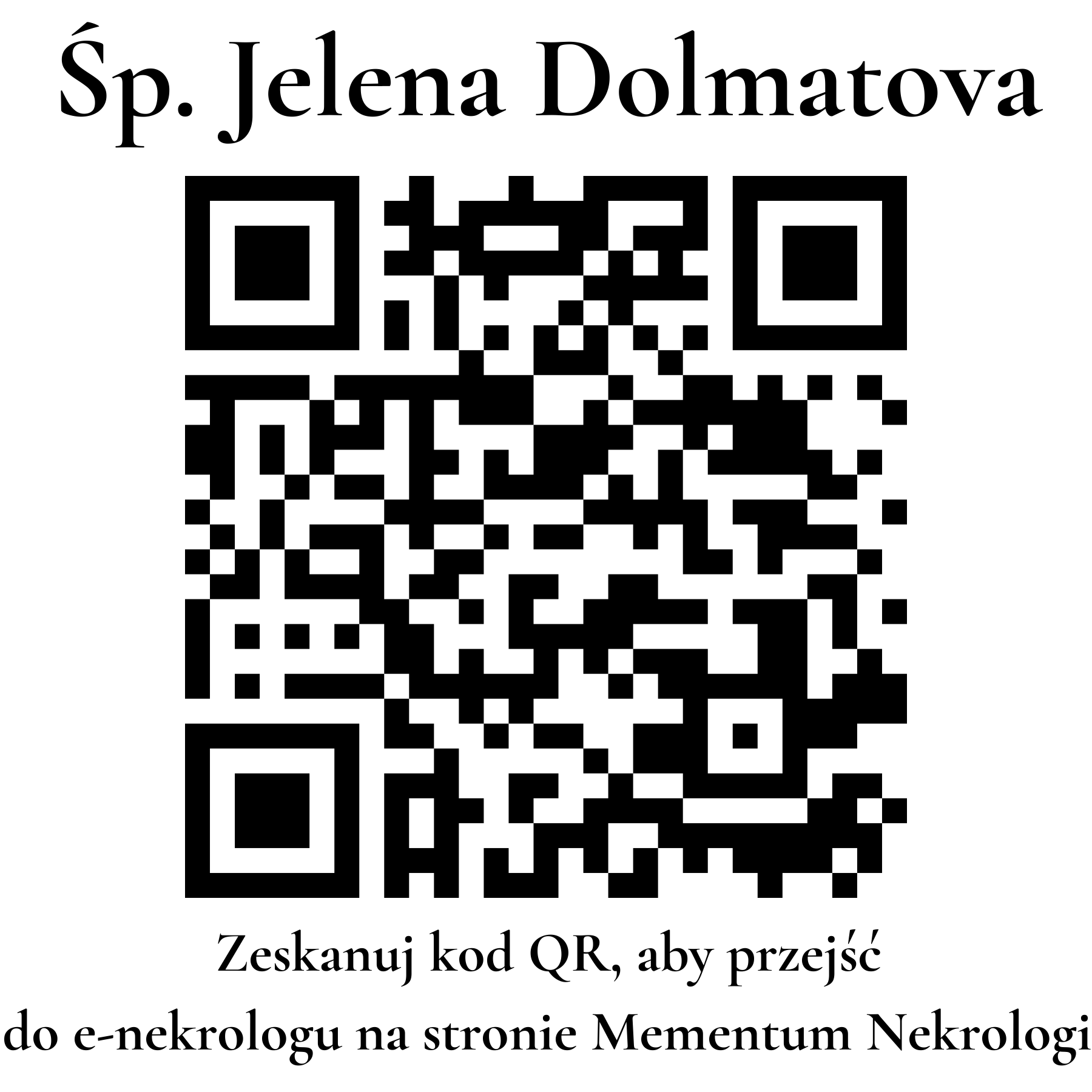 Kod QR do nekrologu Jelena Dolmatova