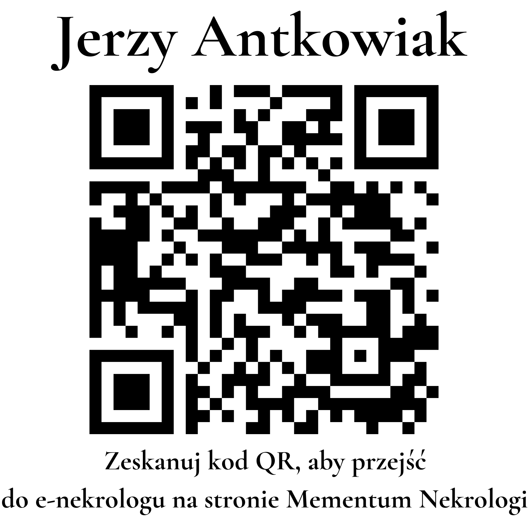 Kod QR do nekrologu Jerzy Antkowiak