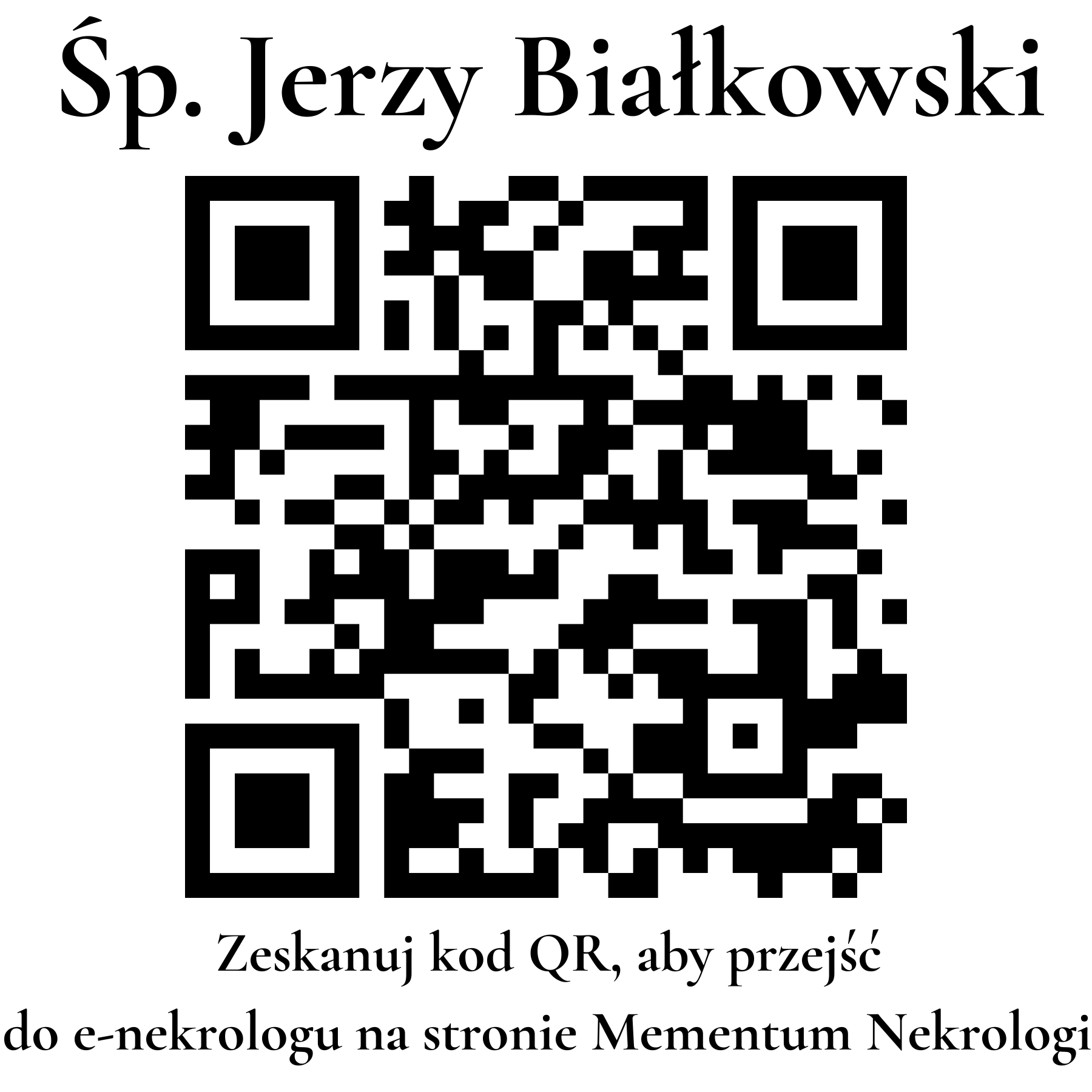 Kod QR do nekrologu Jerzy Białkowski