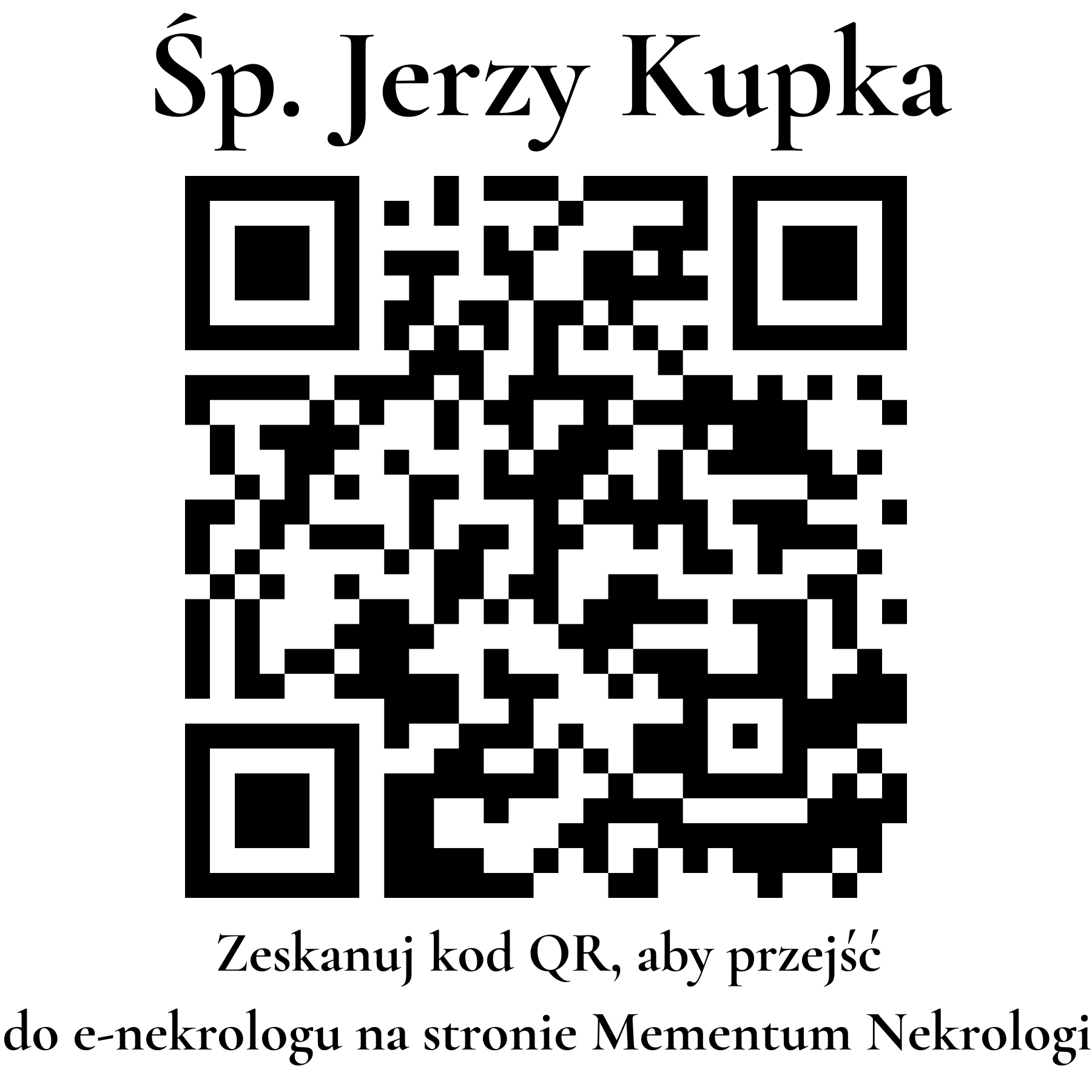 Kod QR do nekrologu Jerzy Kupka