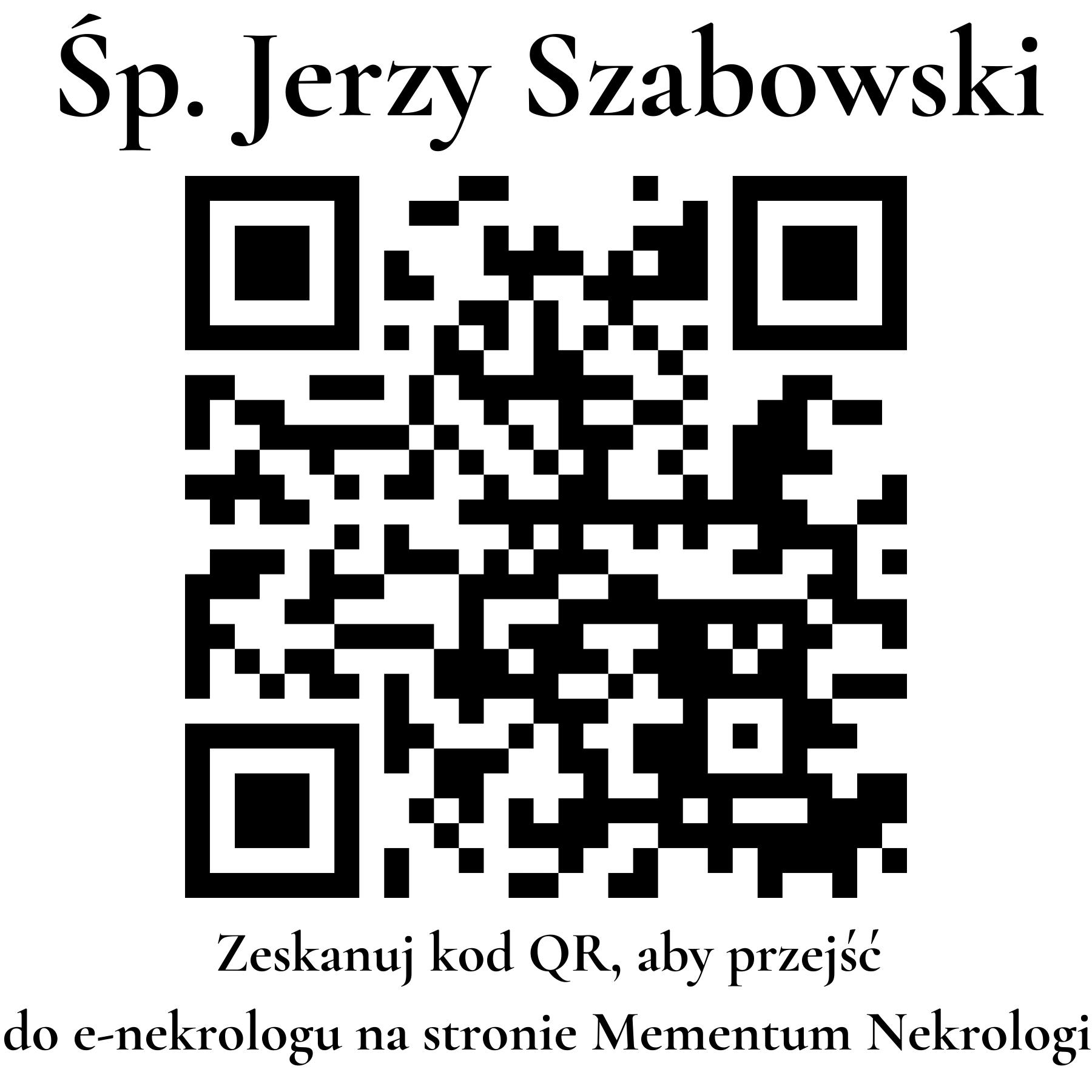 Kod QR do nekrologu Jerzy Szabowski Kod QR do nekrologu Jerzy Szabowski