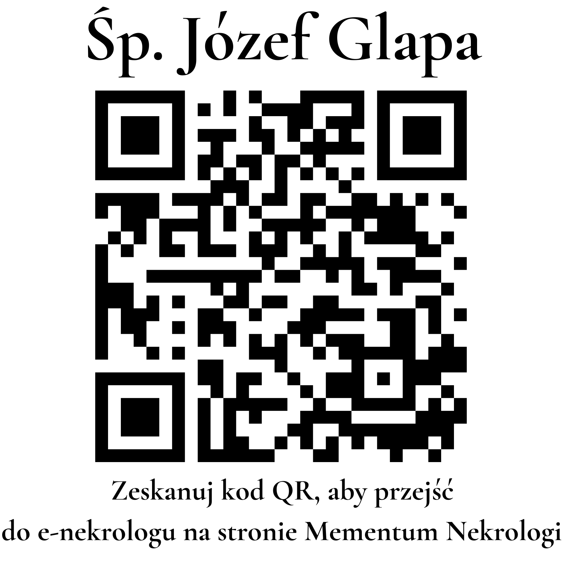 Kod QR do nekrologu Józef Glapa