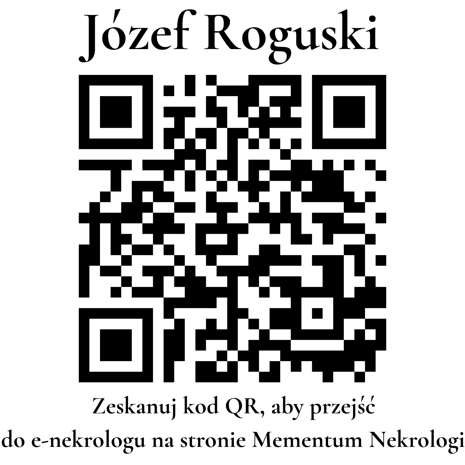 Kod QR do nekrologu Józef Roguski