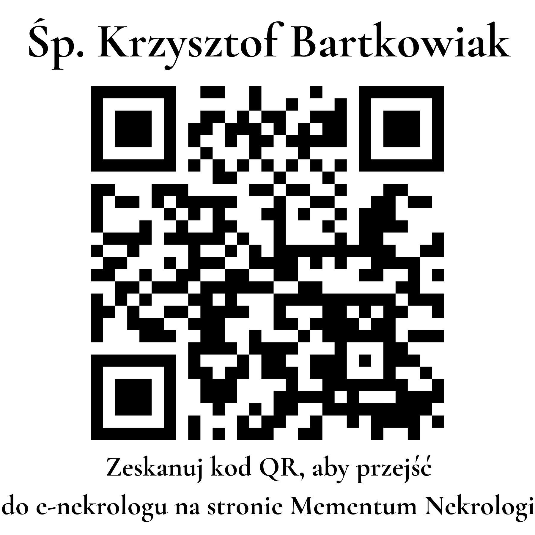Kod QR do nekrologu Krzysztof Bartkowiak