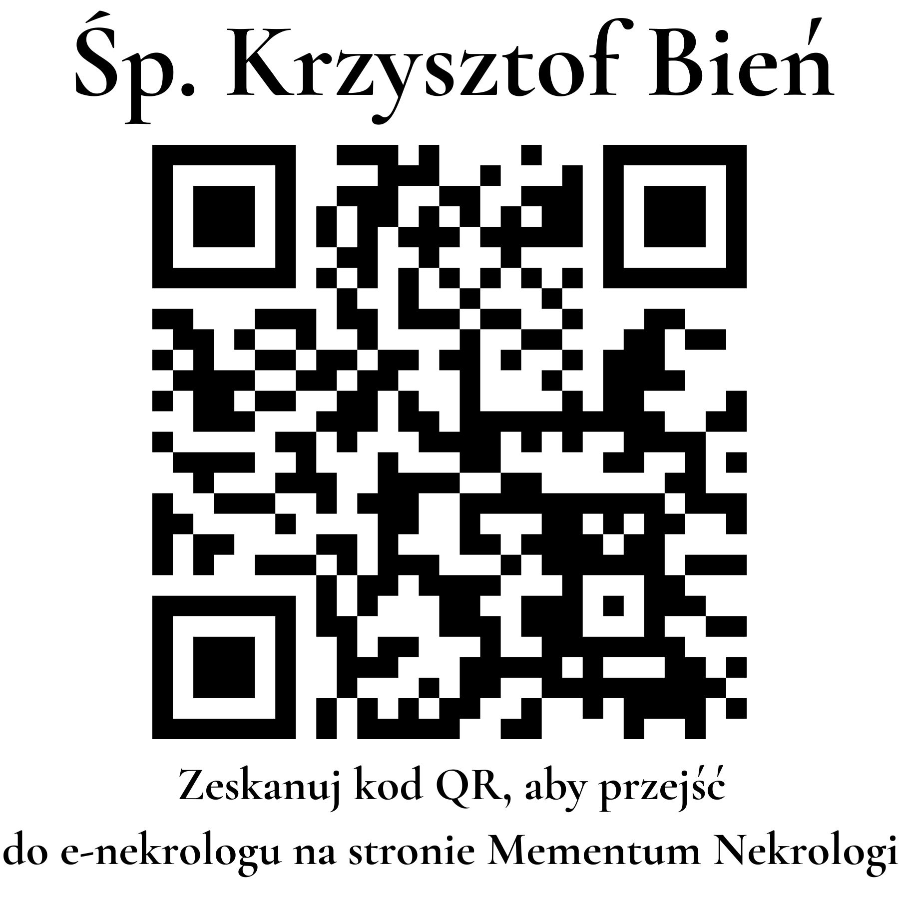 Kod QR do nekrologu Krzysztof Bień