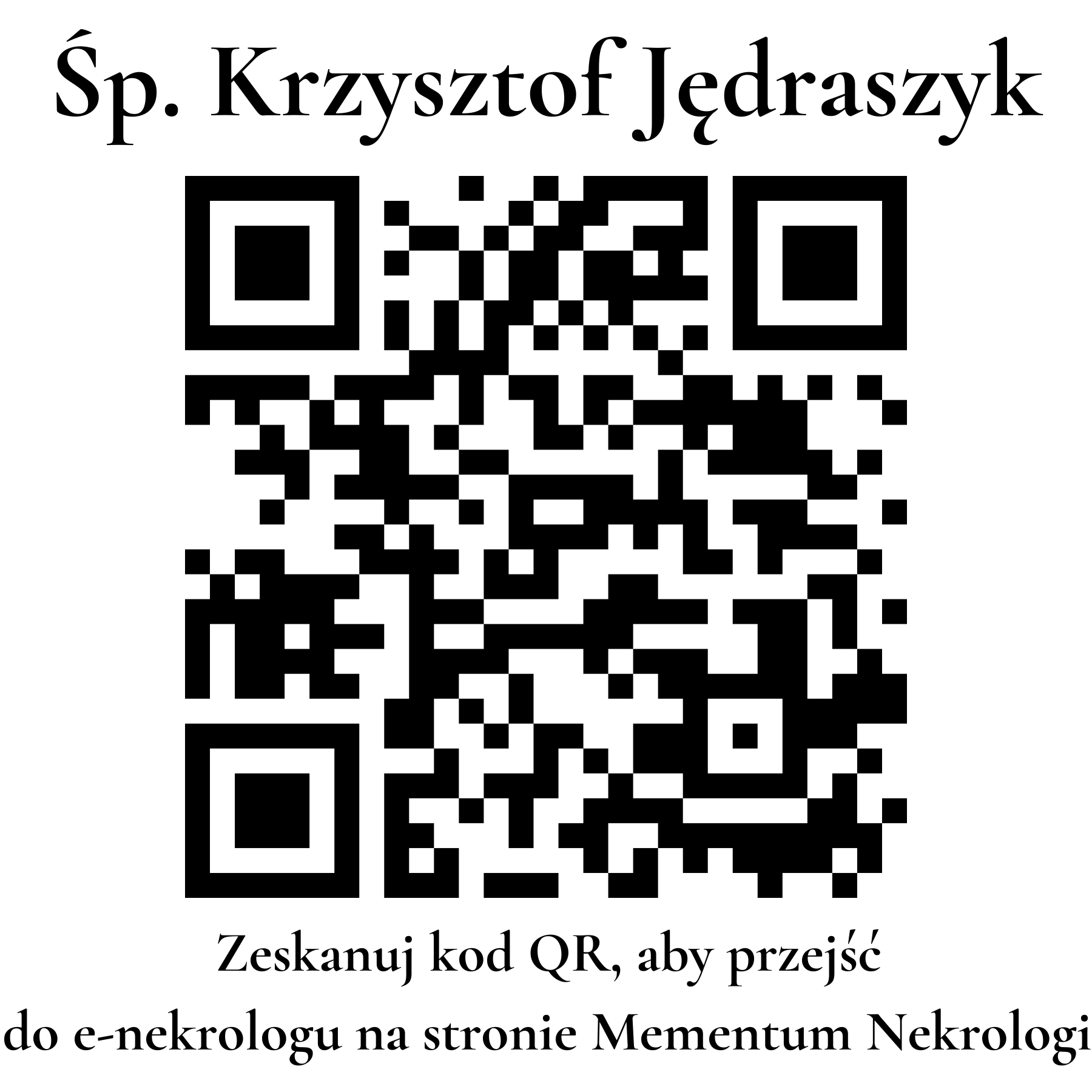 Kod QR do nekrologu Krzysztof Jędraszyk Kod QR do nekrologu Krzysztof Jędraszyk