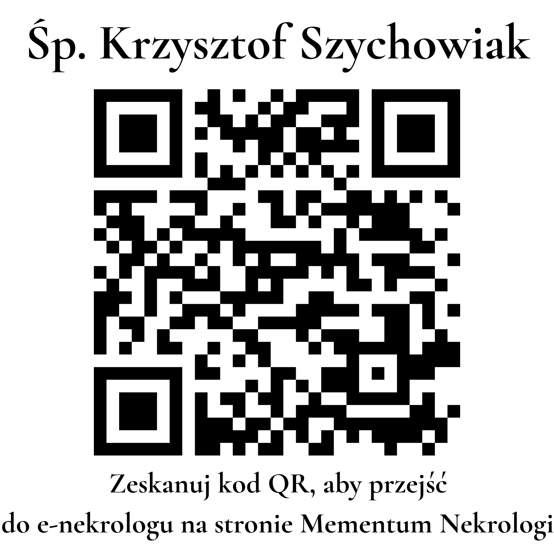 Kod QR do nekrologu Krzysztof Szychowiak