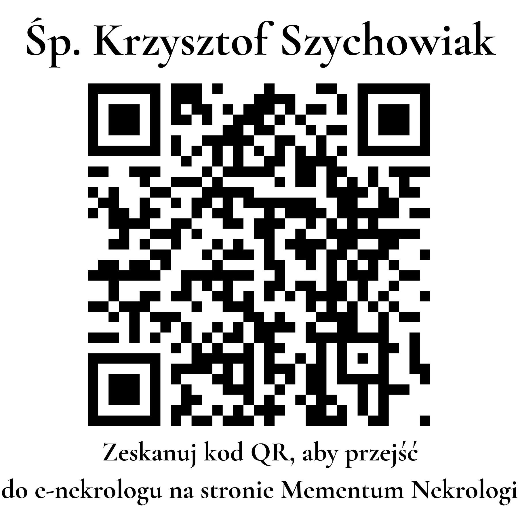 Kod QR do nekrologu Krzysztof Szychowiak