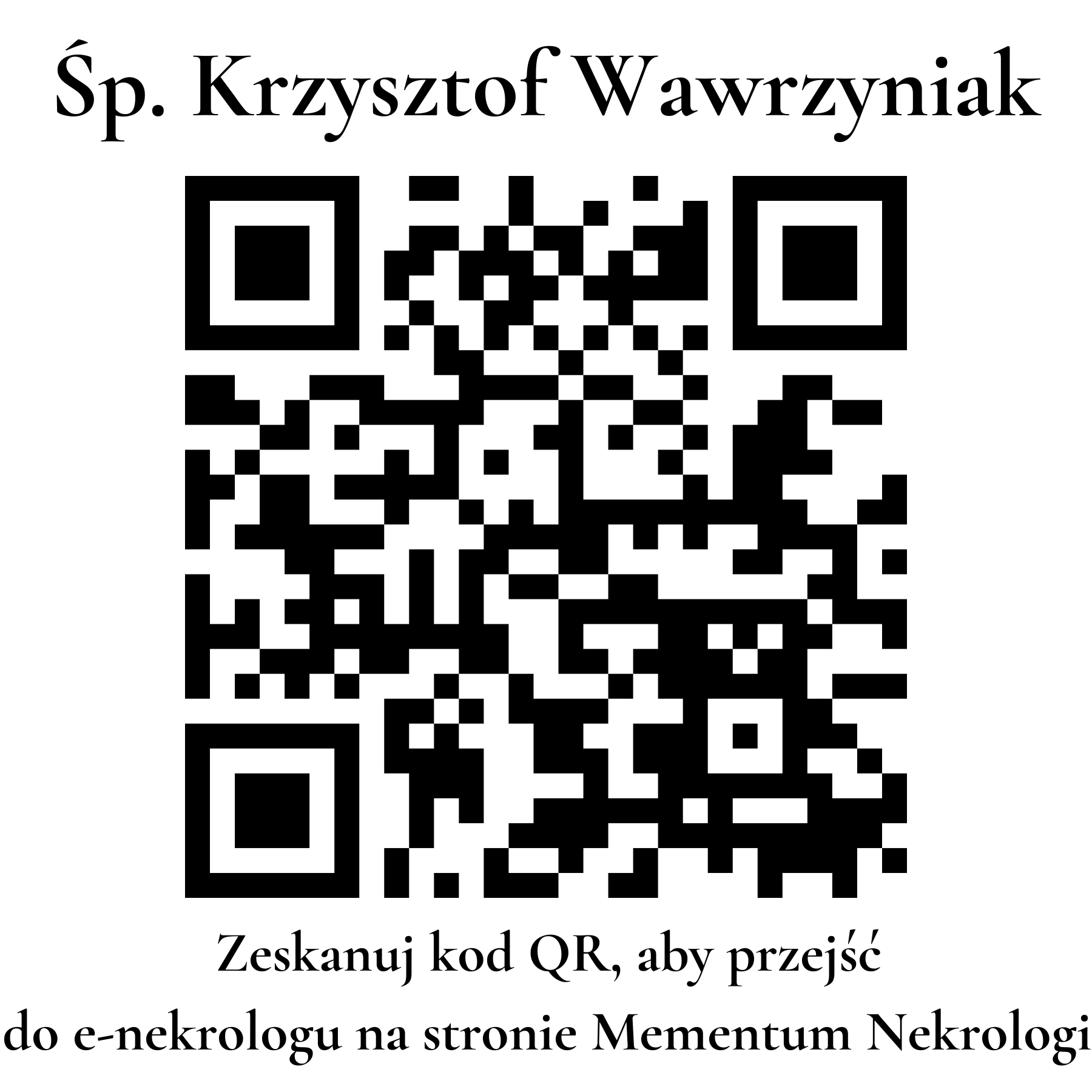 Kod QR do nekrologu Krzysztof Wawrzyniak