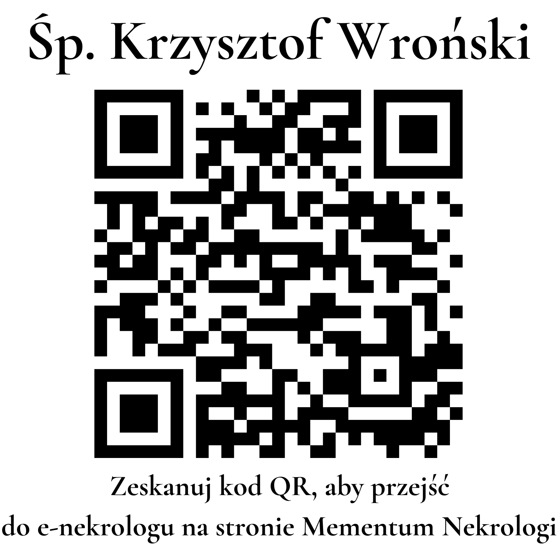 Kod QR do nekrologu Krzysztof Wroński