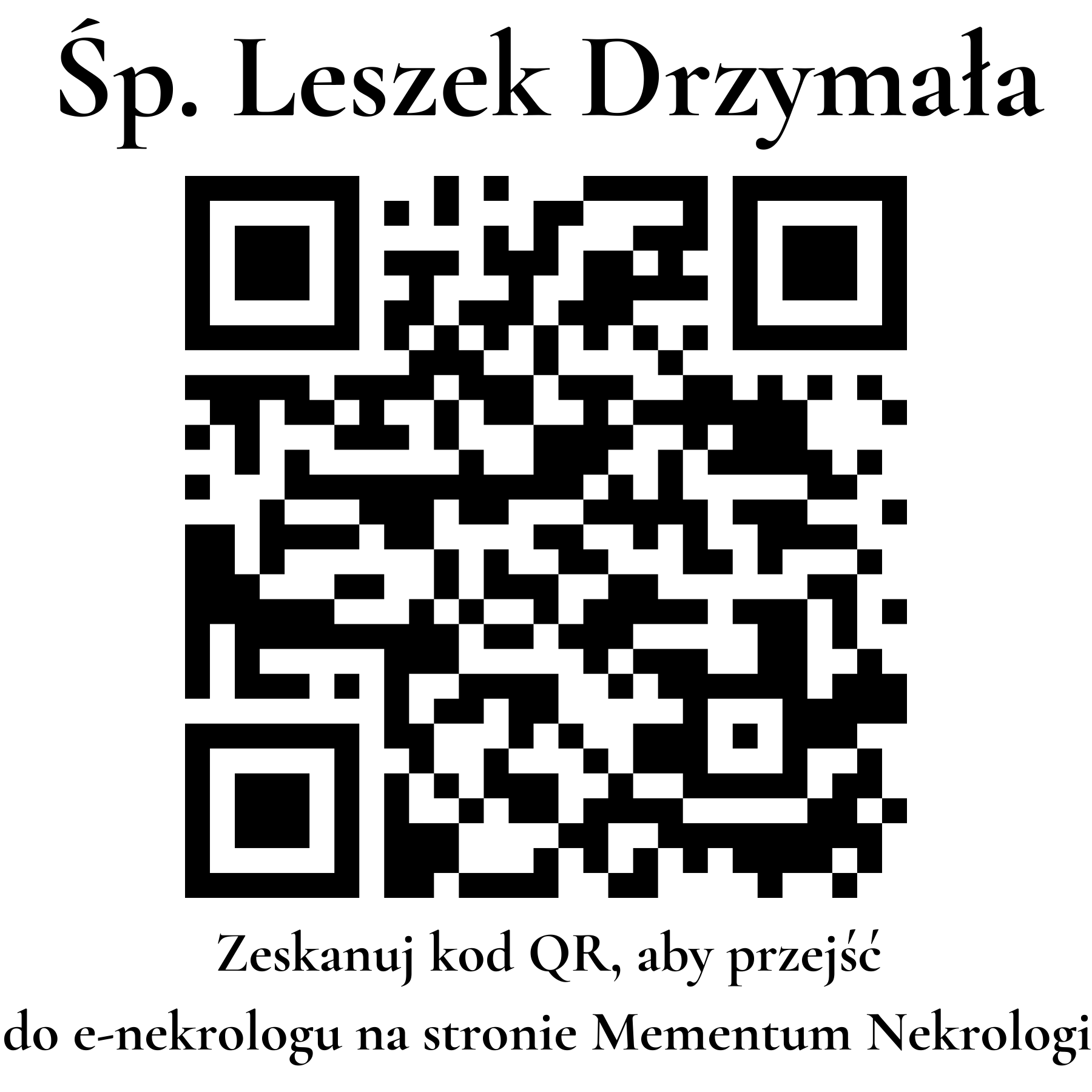 Kod QR do nekrologu Leszek Drzymała