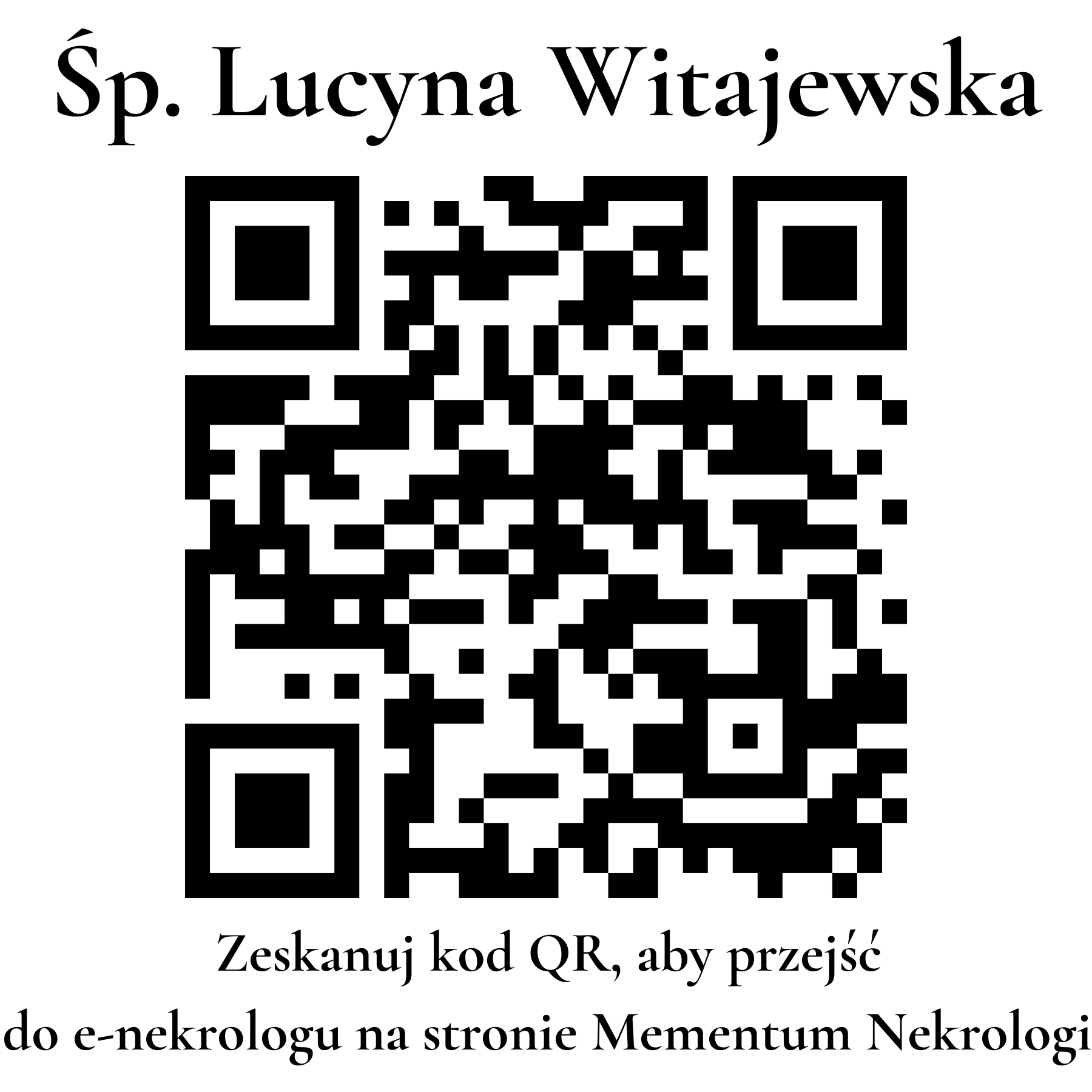 Kod QR do nekrologu Lucyna Witajewska