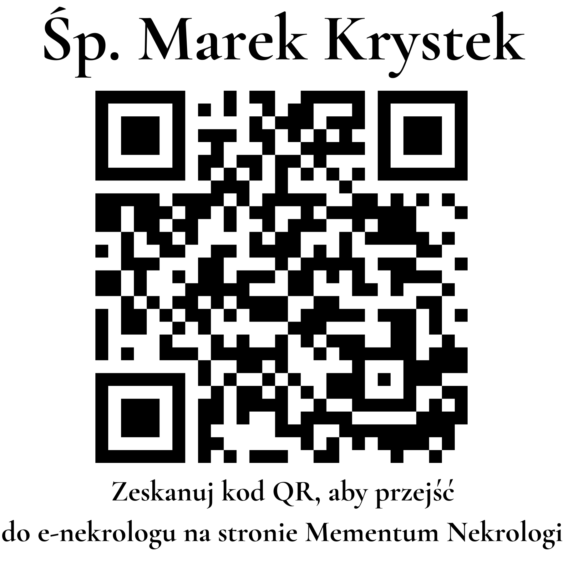 Kod QR do nekrologu Marek Krystek