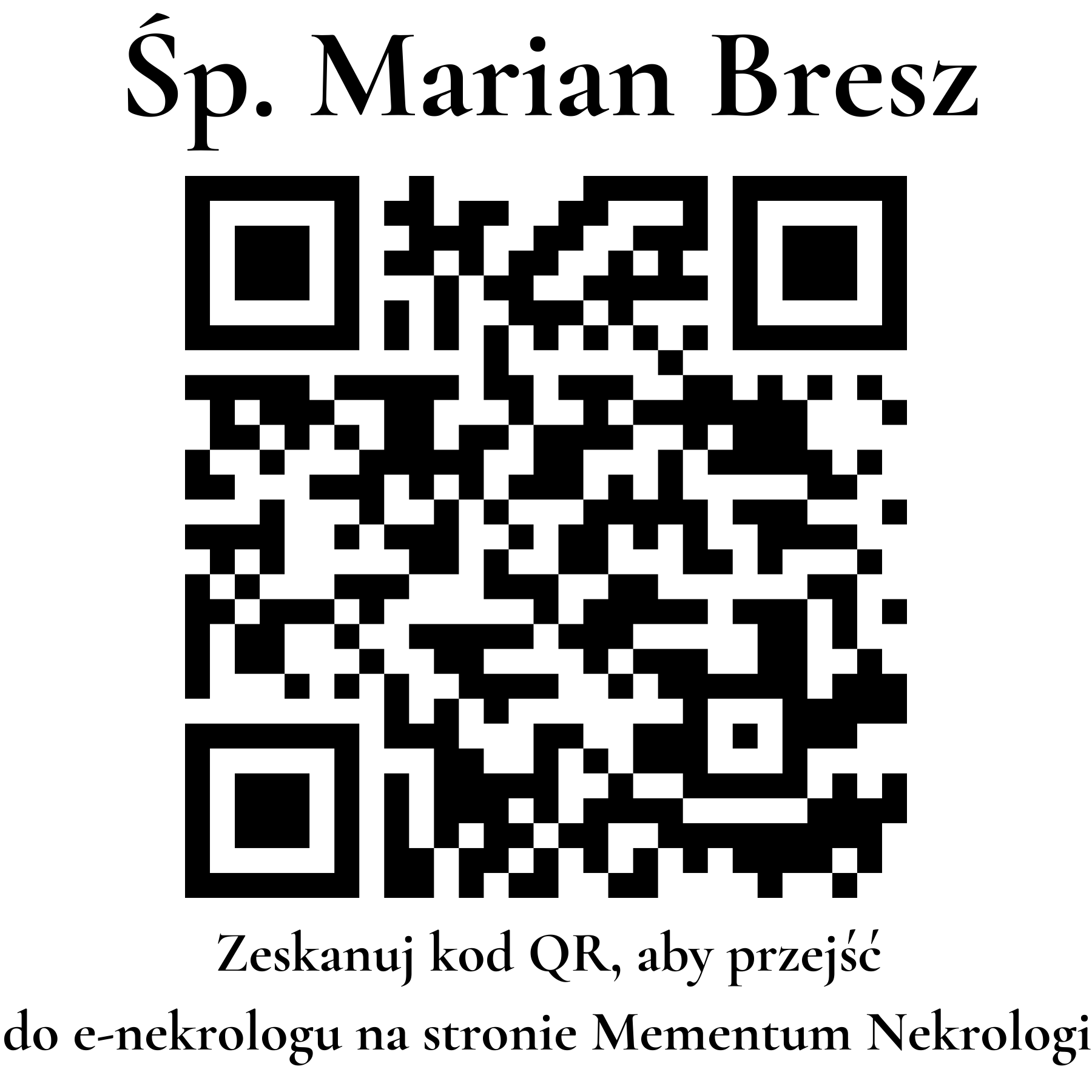 Kod QR do nekrologu Marian Bresz Kod QR do nekrologu Marian Bresz