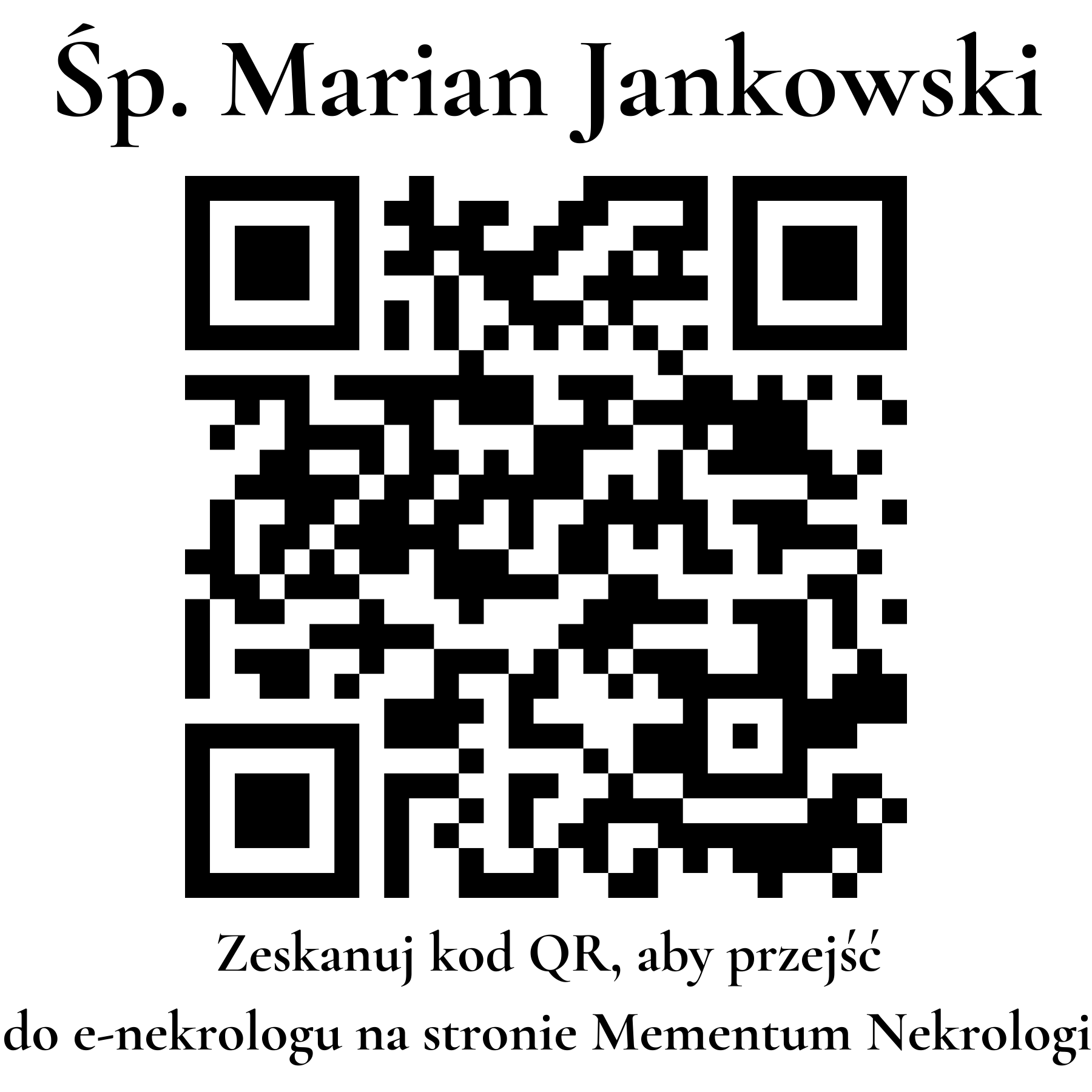 Kod QR do nekrologu Marian Jankowski Kod QR do nekrologu Marian Jankowski