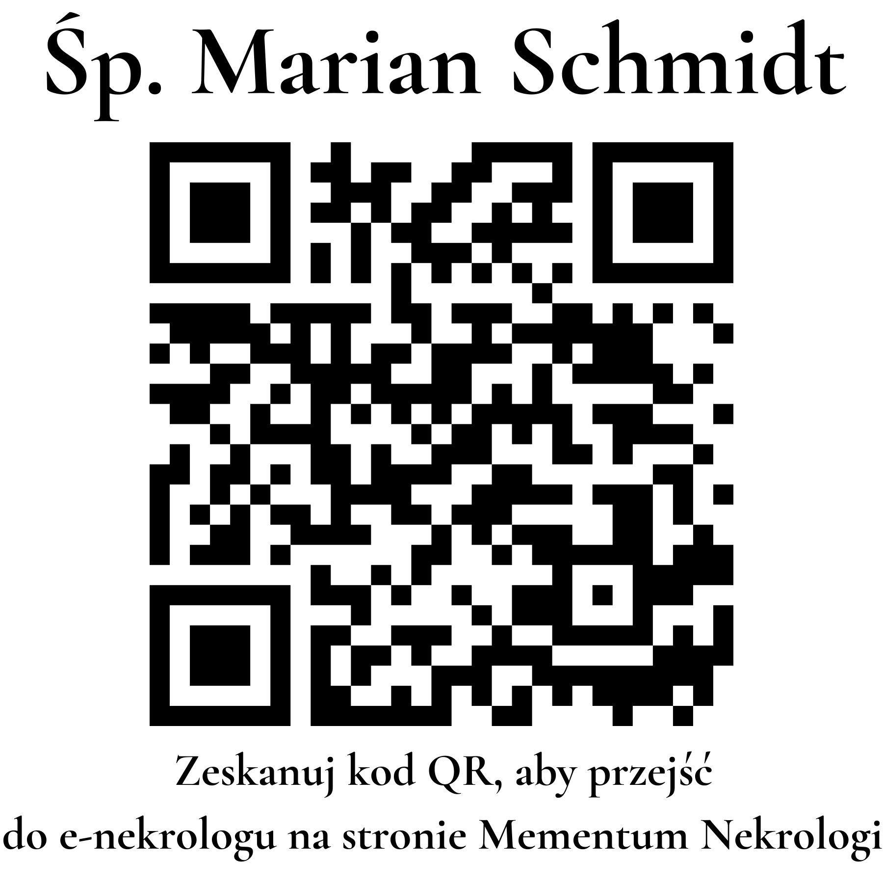 Kod QR do nekrologu Marian Schmidt