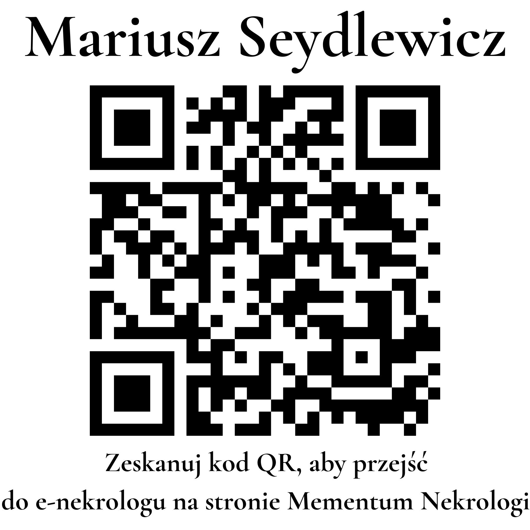 Kod QR do nekrologu Mariusz Seydlewicz