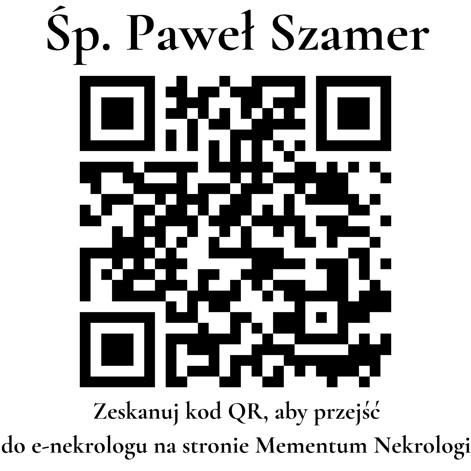 Kod QR do nekrologu Paweł Szamer